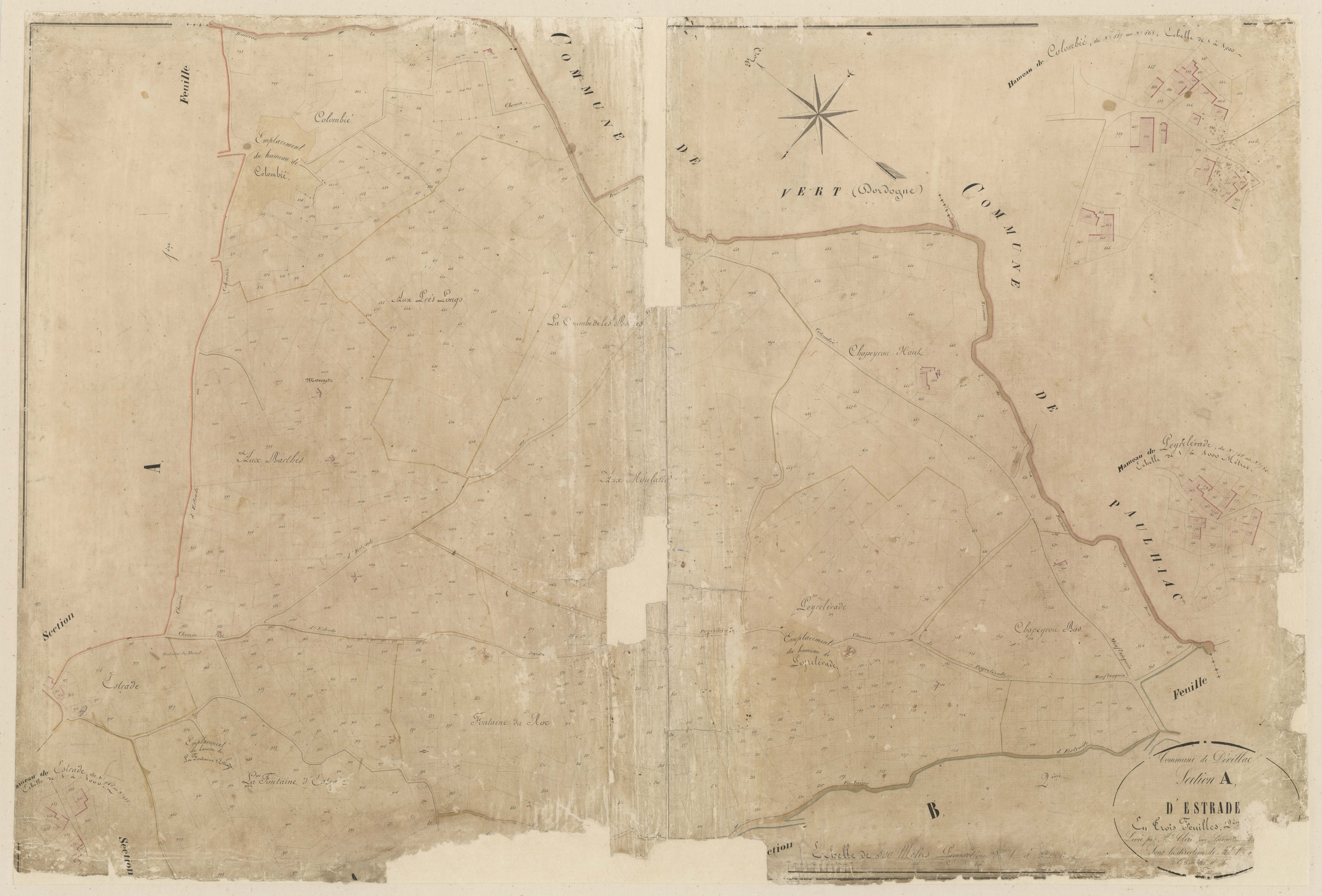 Plan napoléonien-A2 D’Estrade, Dévillac