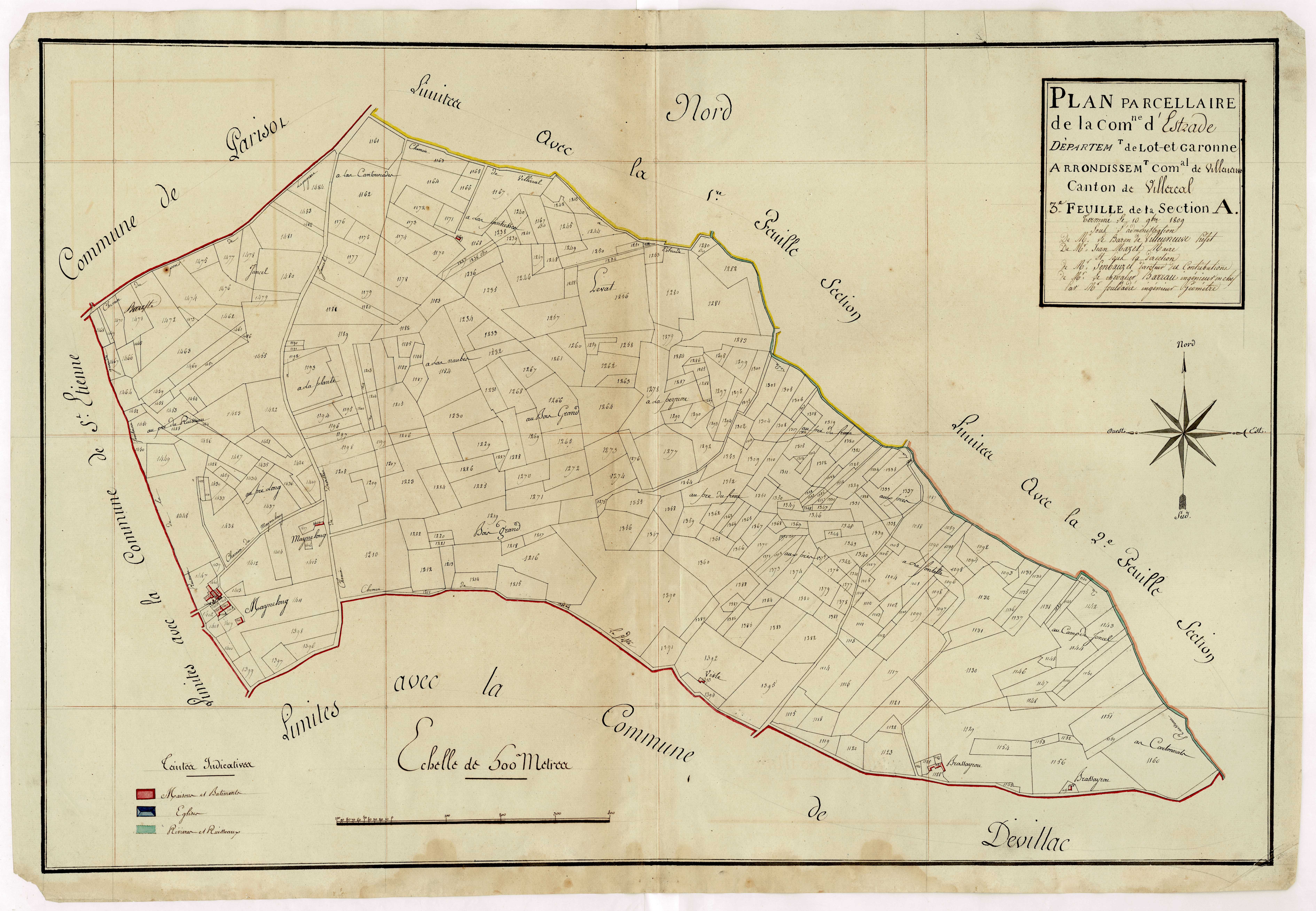 Plan primitif, atlas-A3, Estrade (voir Devillac)