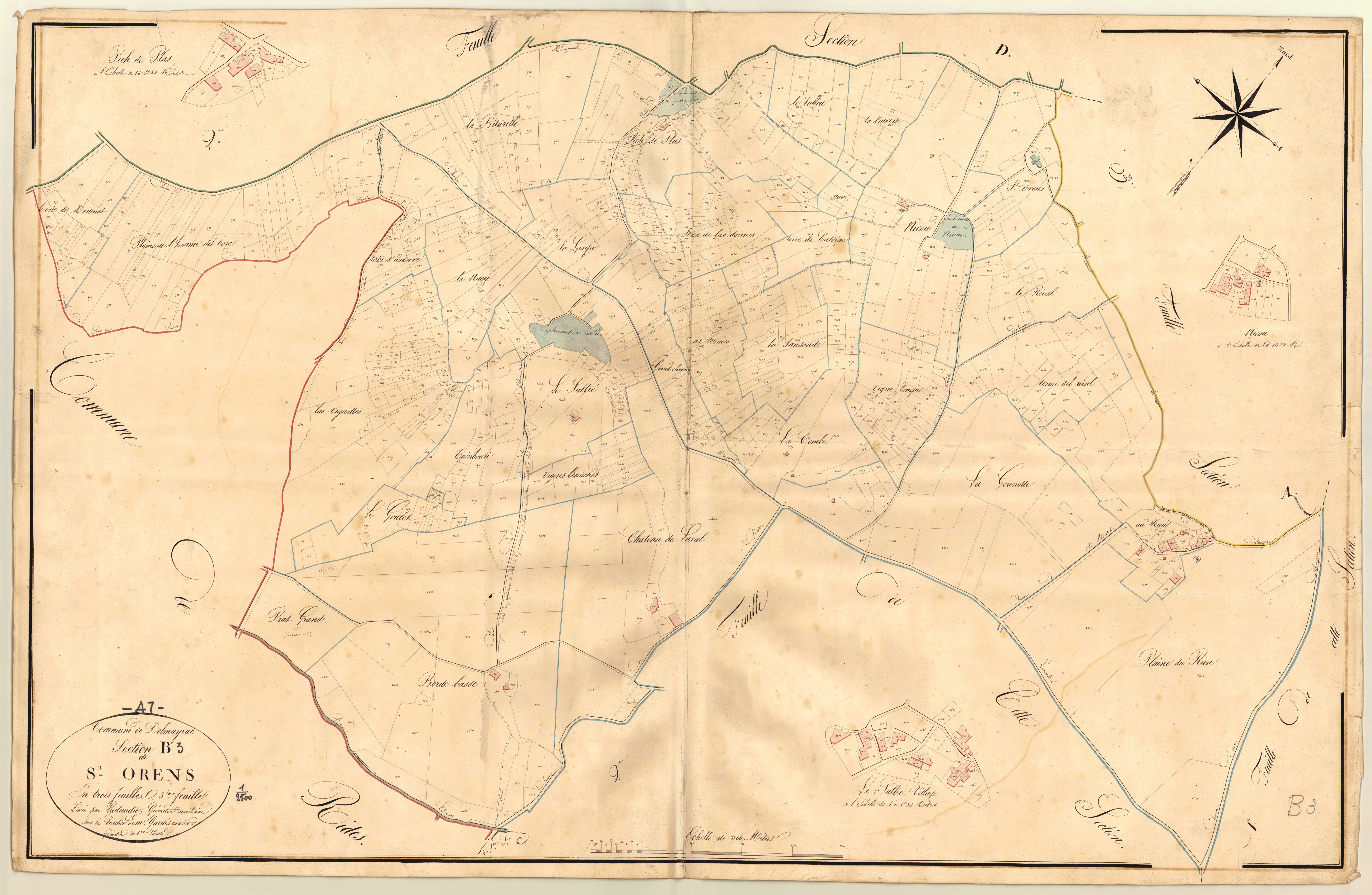 Plan napoléonien, atlas-B3 Saint-Orens, Dolmayrac
