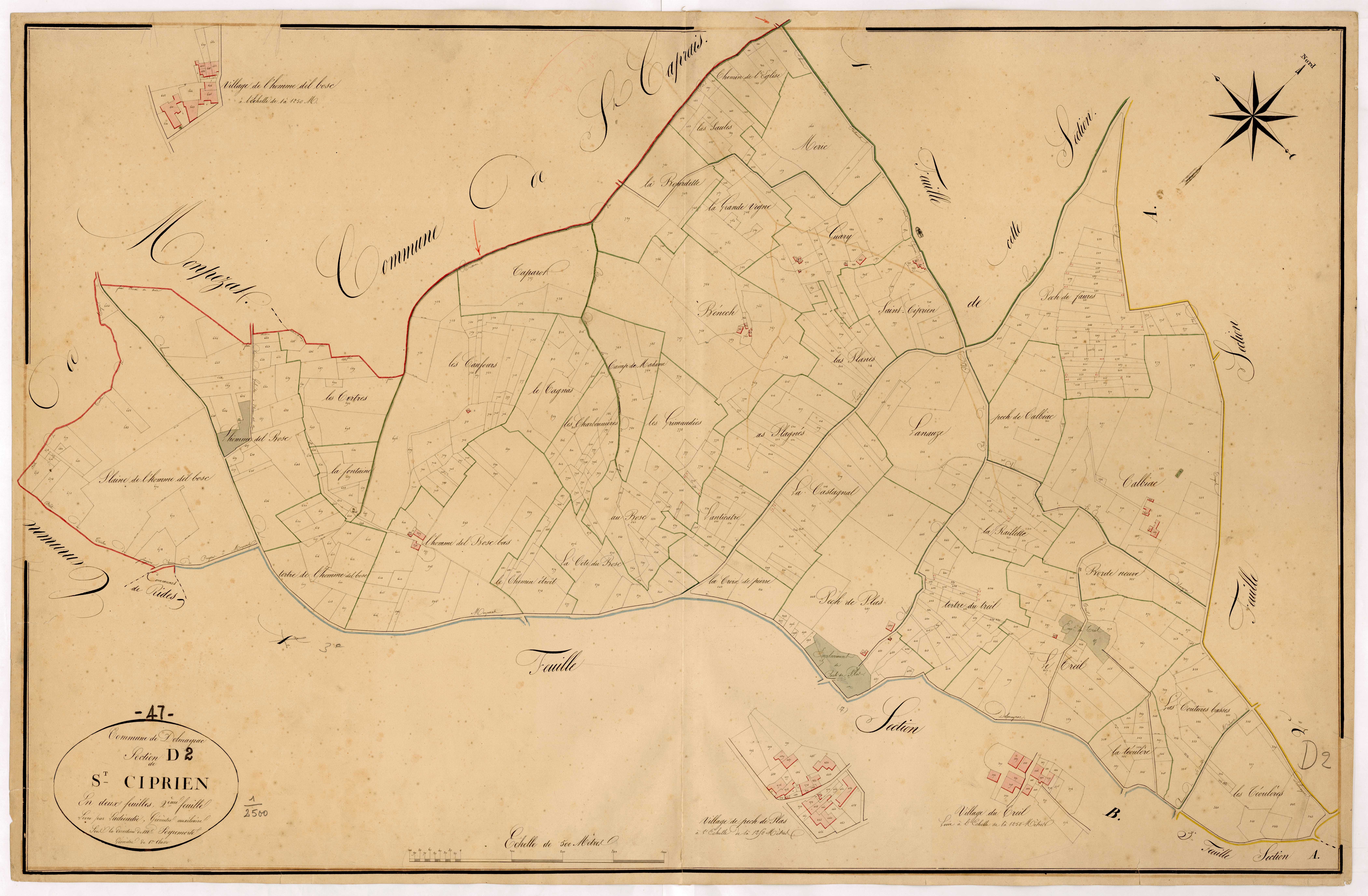 Plan napoléonien, atlas-D2 Saint-Ciprien, Dolmayrac