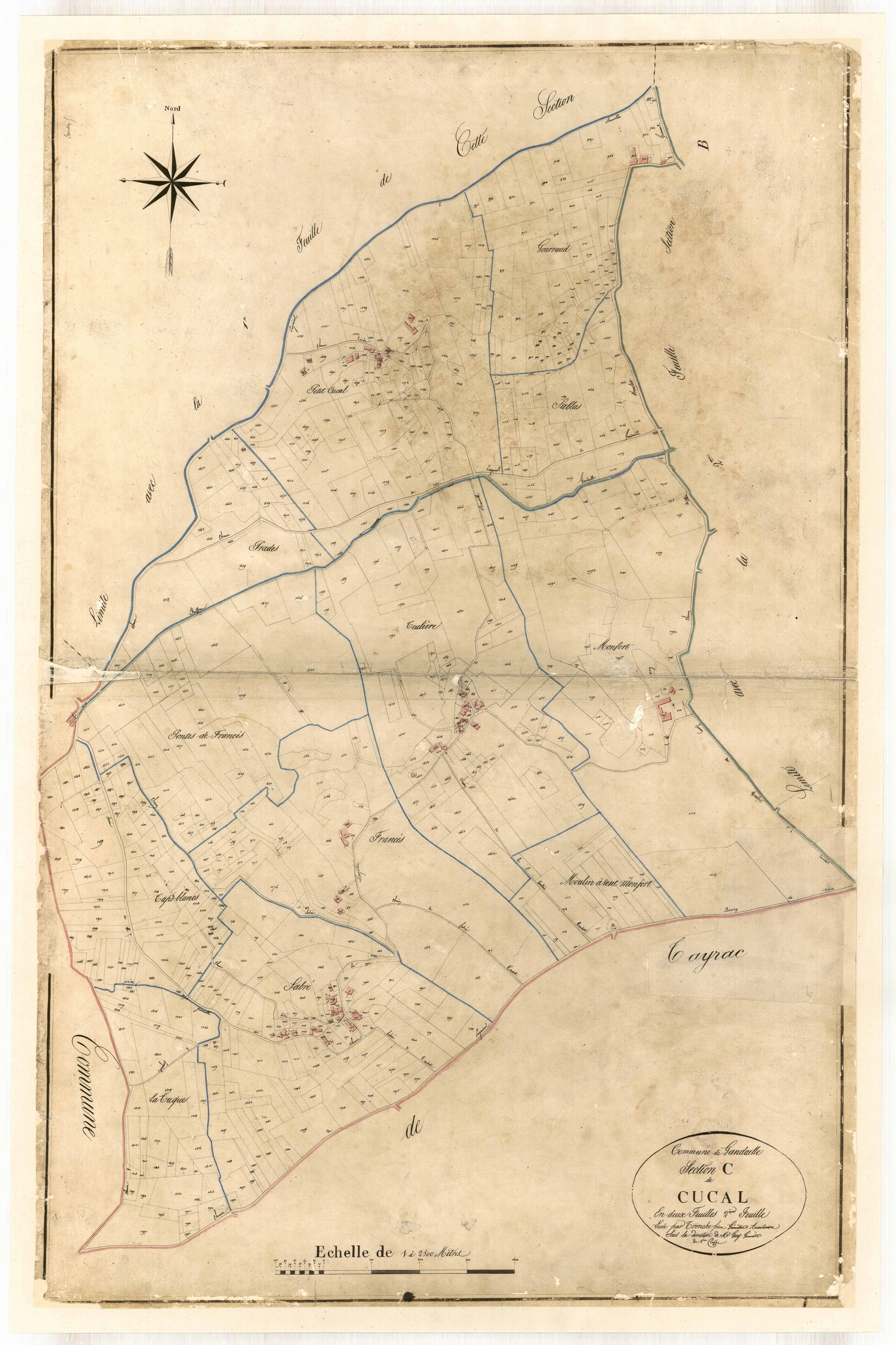 Plan napoléonien-C2 Cucal, Gandaille (voir Dondas)