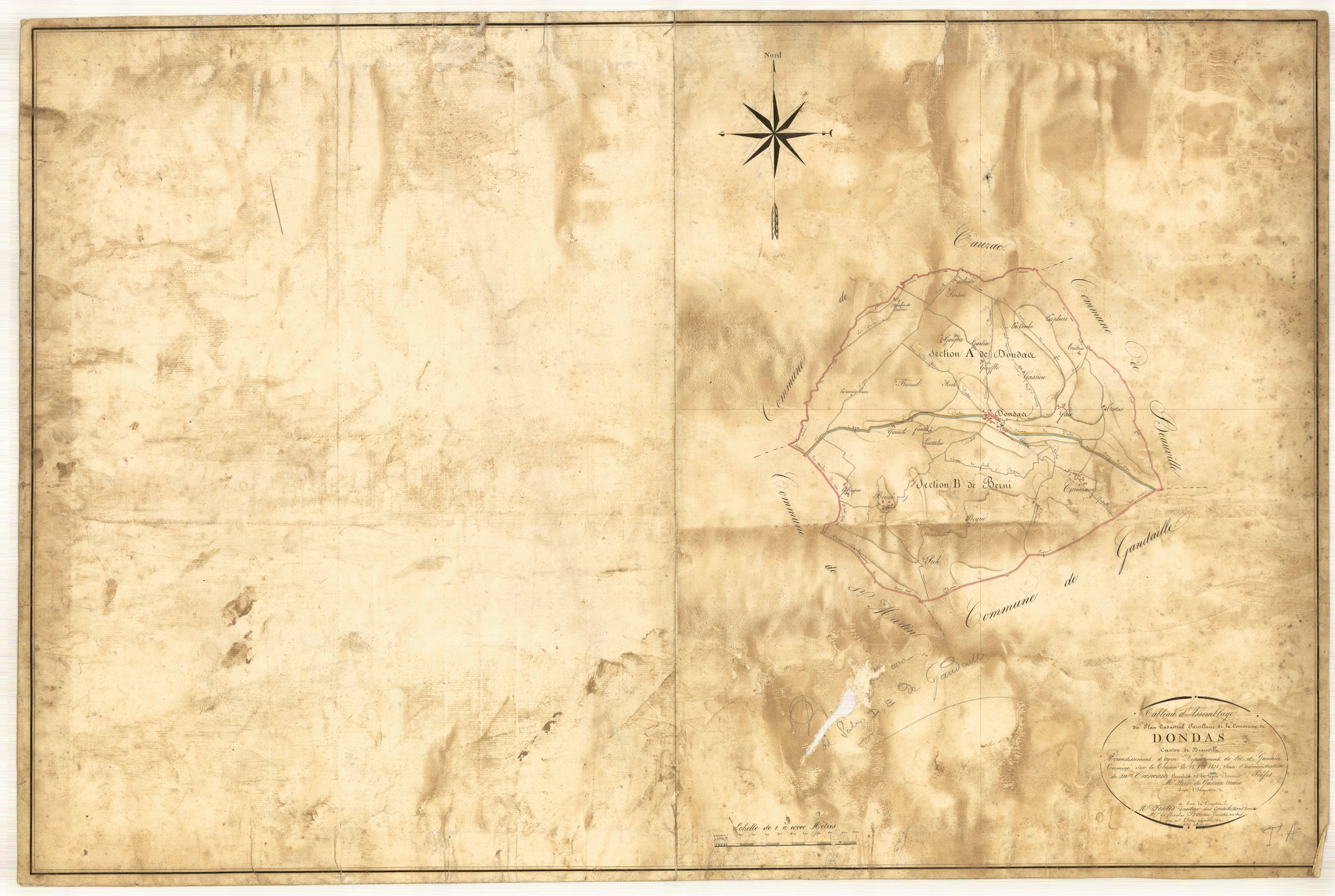 Plan napoléonien, feuille préparatoire-TA, Dondas