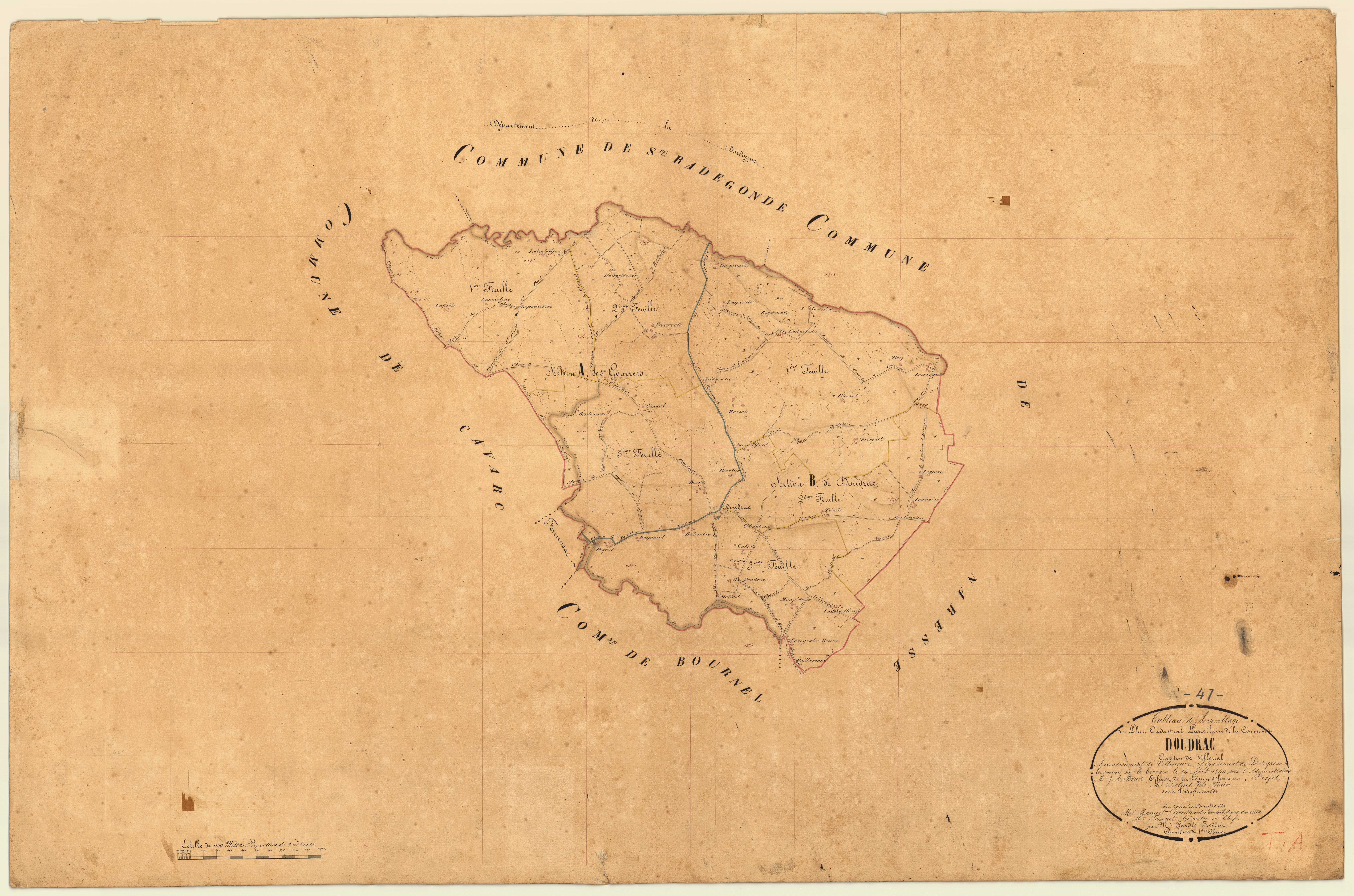 Plan napoléonien, feuille préparatoire-TA, Doudrac