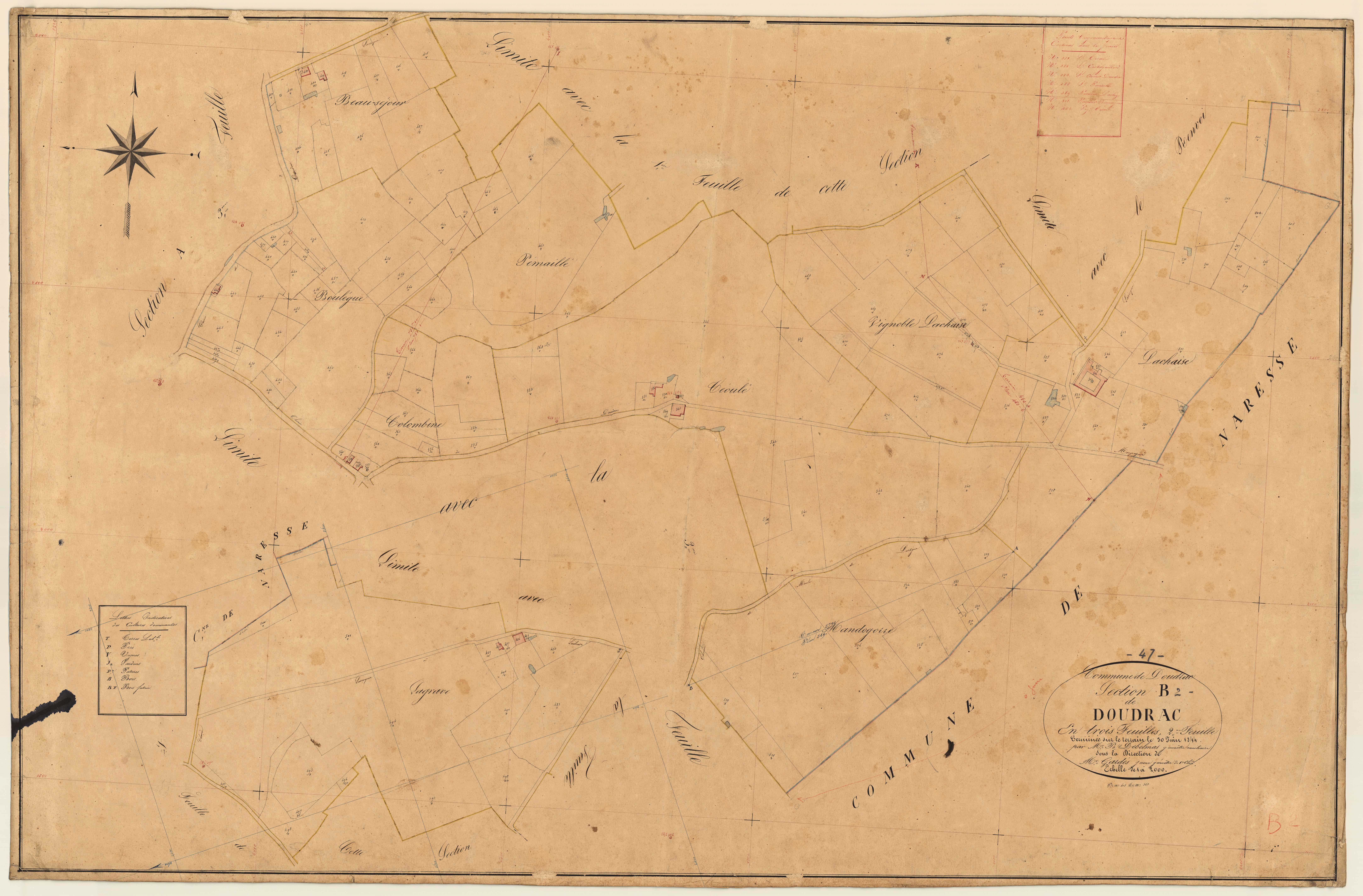 Plan napoléonien, feuille préparatoire-B2 Doudrac, Doudrac