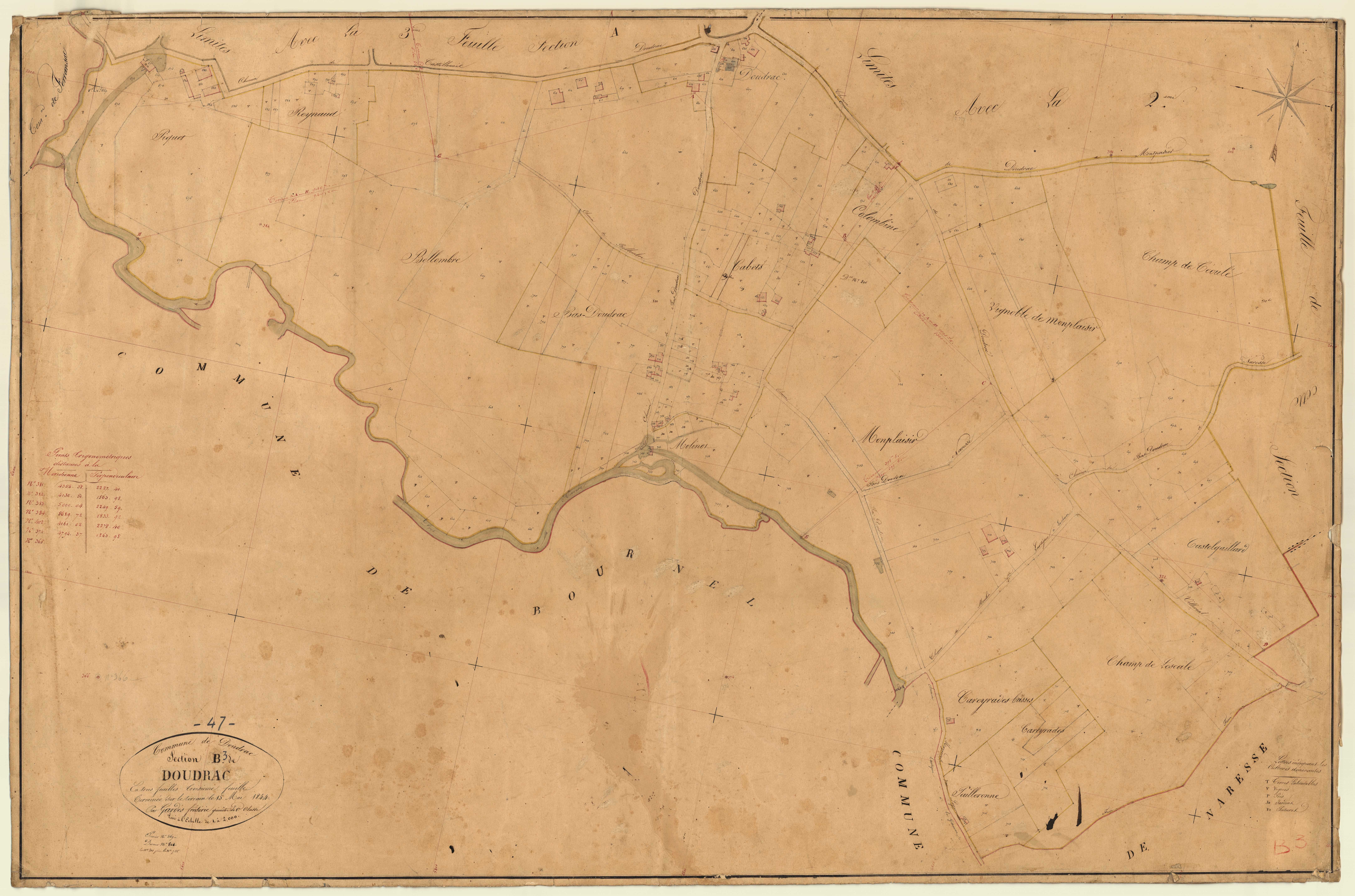 Plan napoléonien, feuille préparatoire-B3 Doudrac, Doudrac