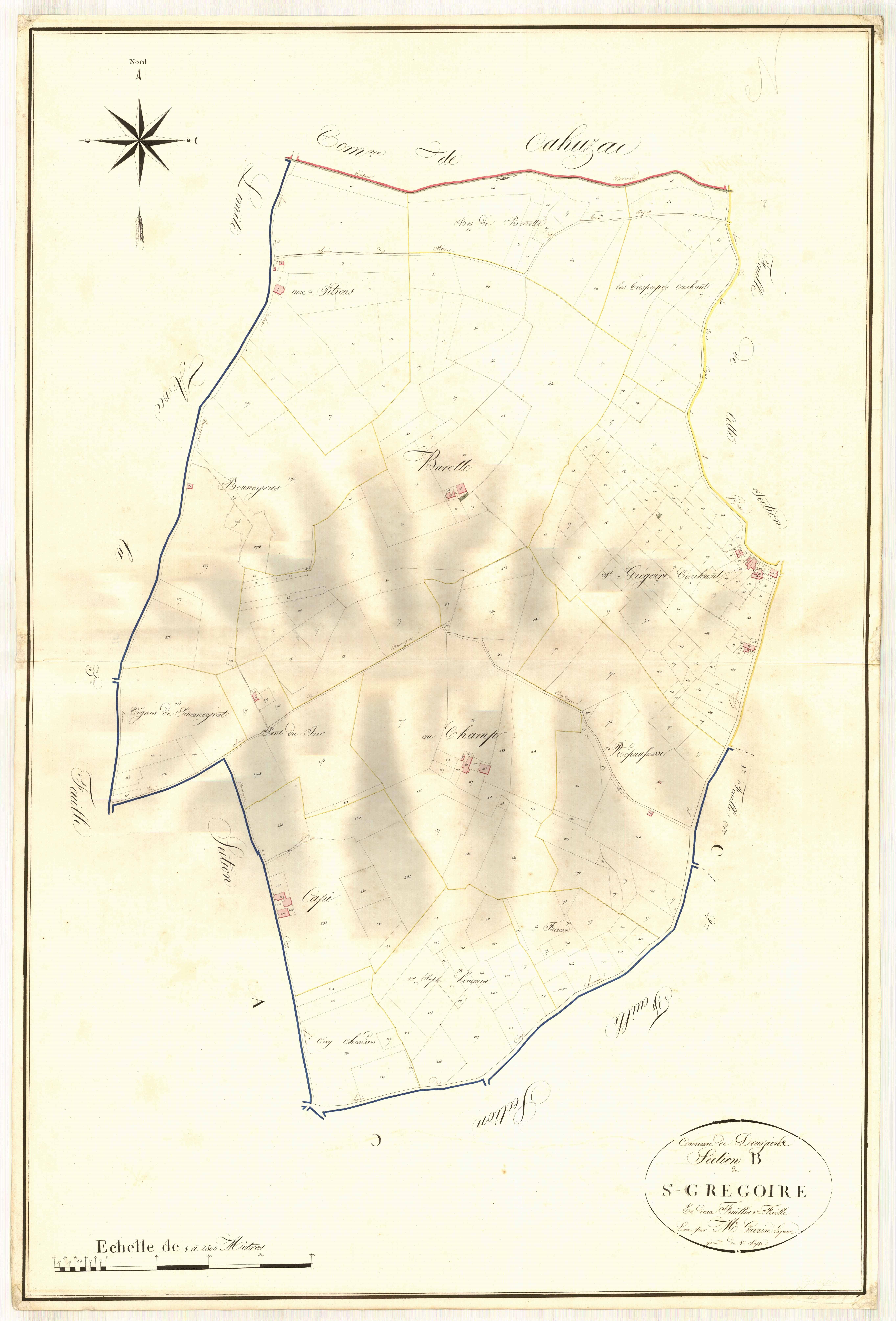 Plan napoléonien, atlas-B1 Saint-Grégoire, Douzains