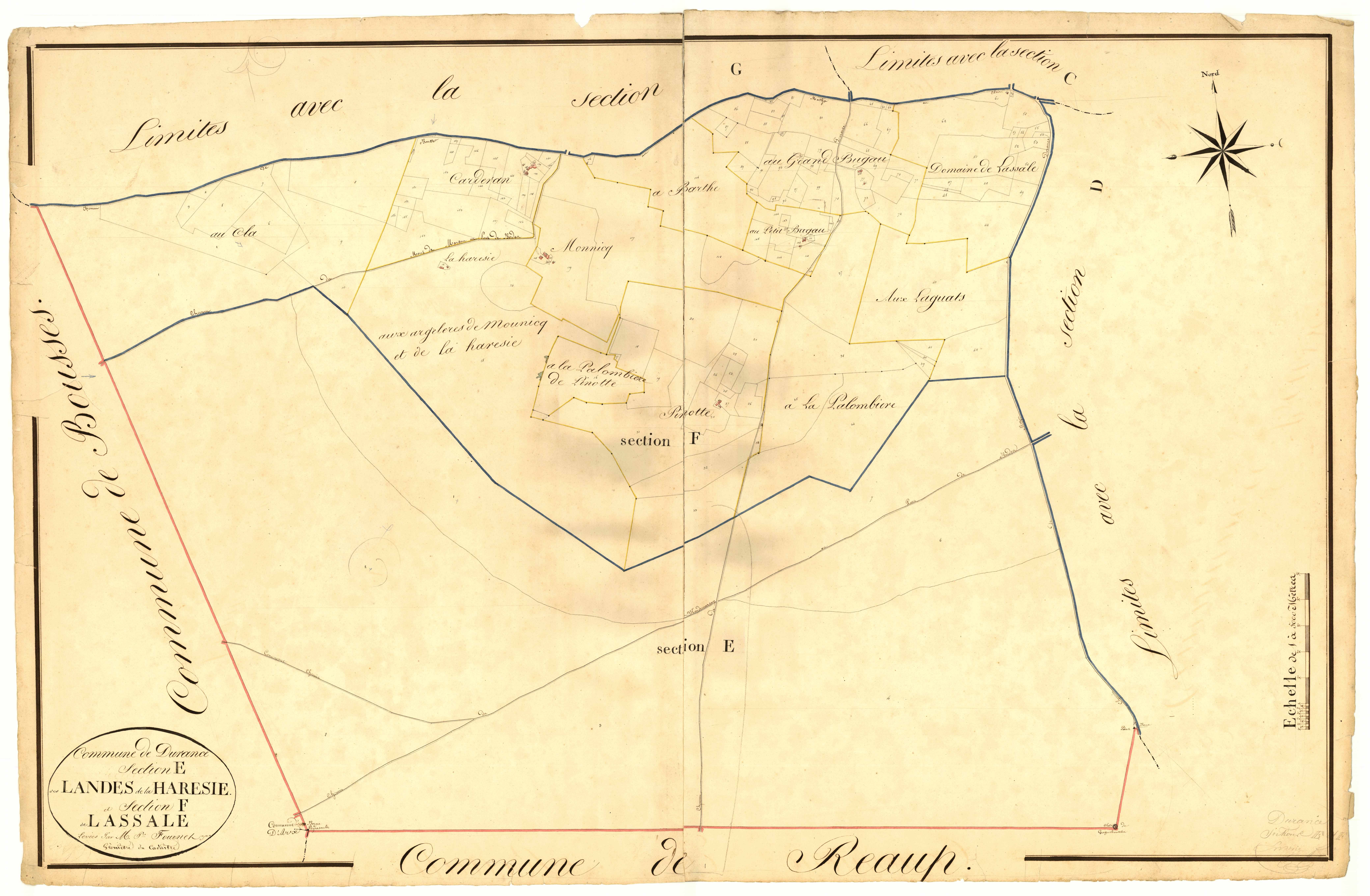 Plan napoléonien, atlas-E Les Landes de la Haresie, Durance