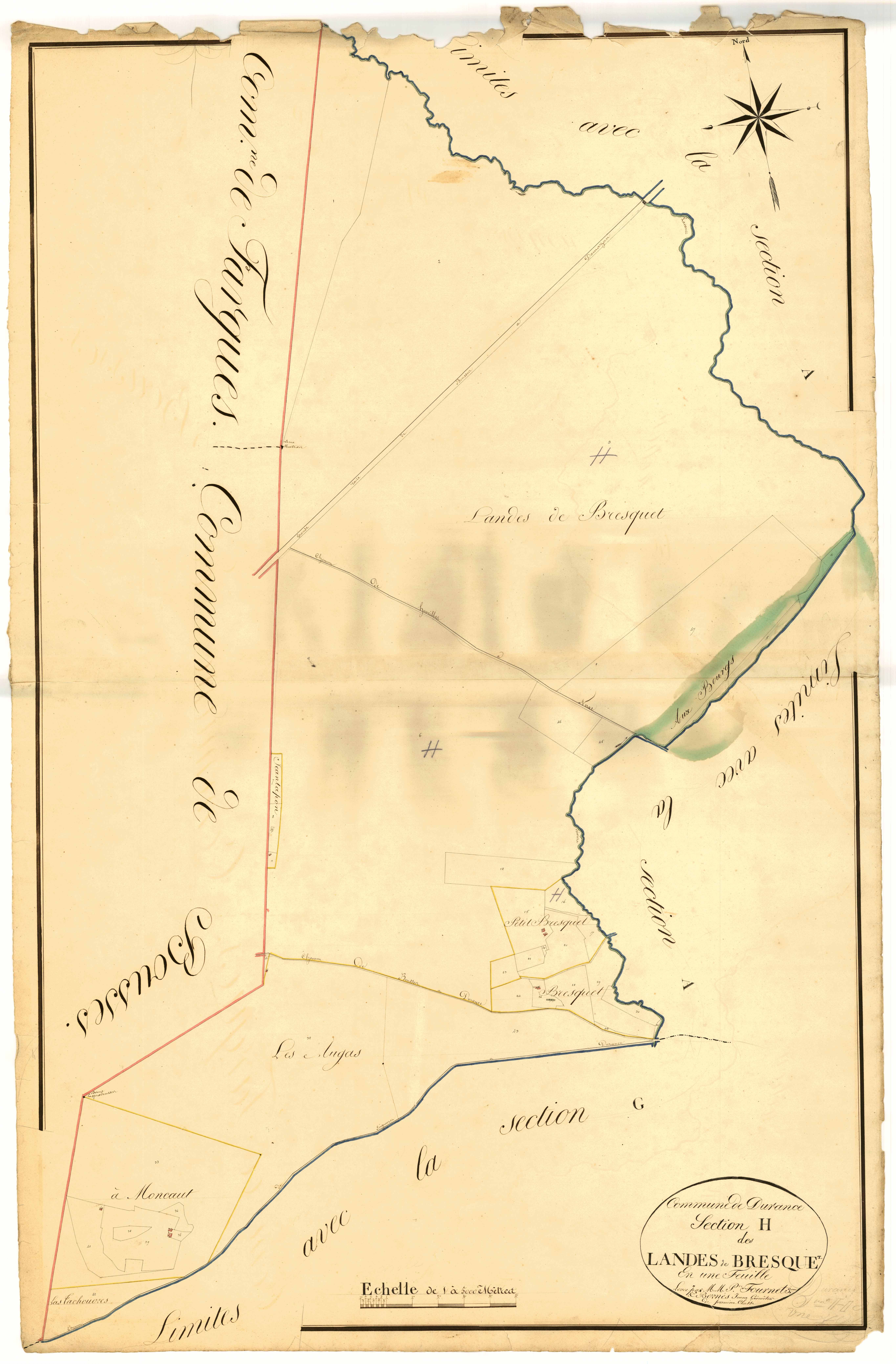 Plan napoléonien, atlas-H Les Landes de Bresque, Durance