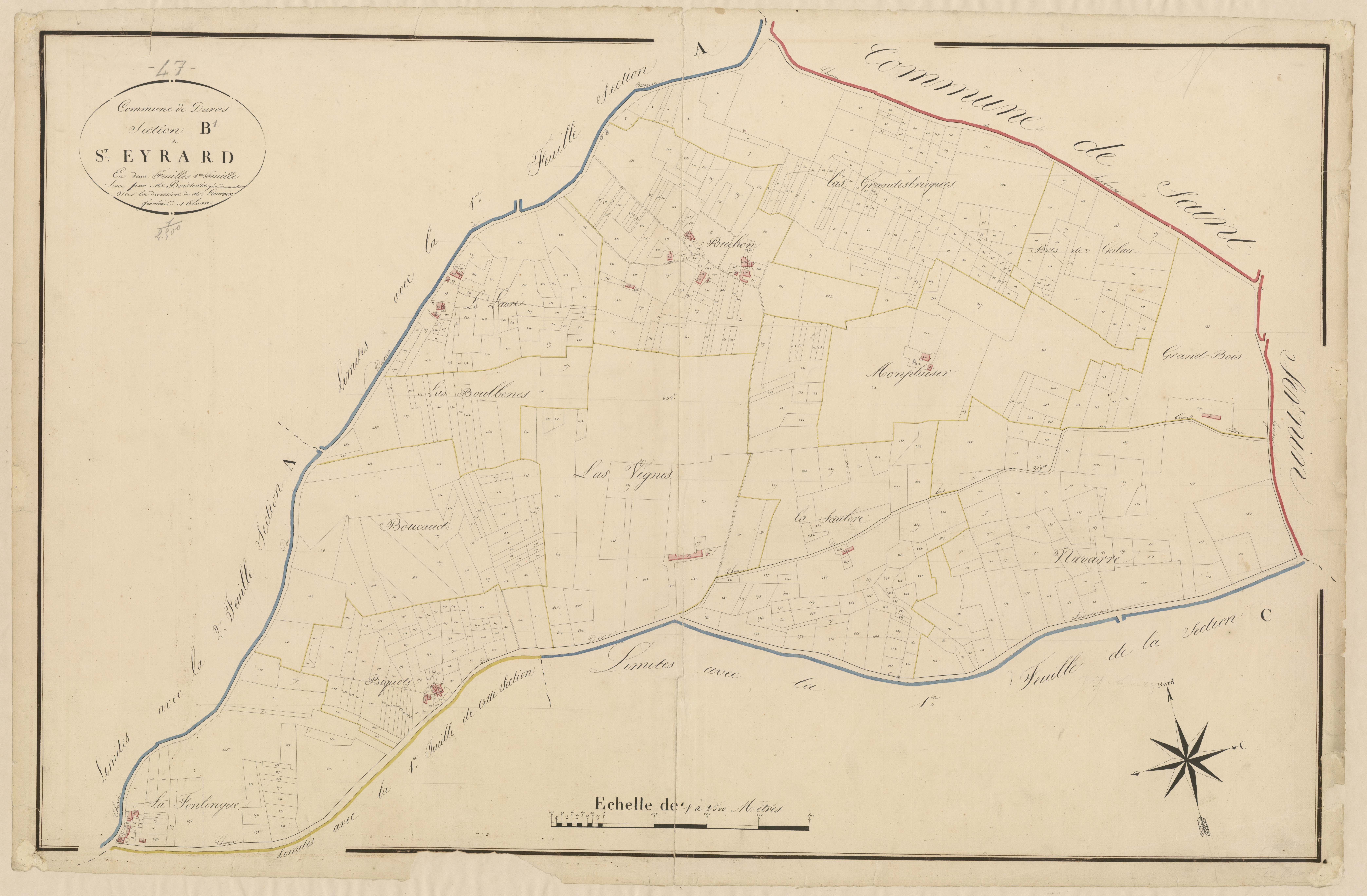 Plan napoléonien, atlas-B1 Saint-Eyrard, Duras