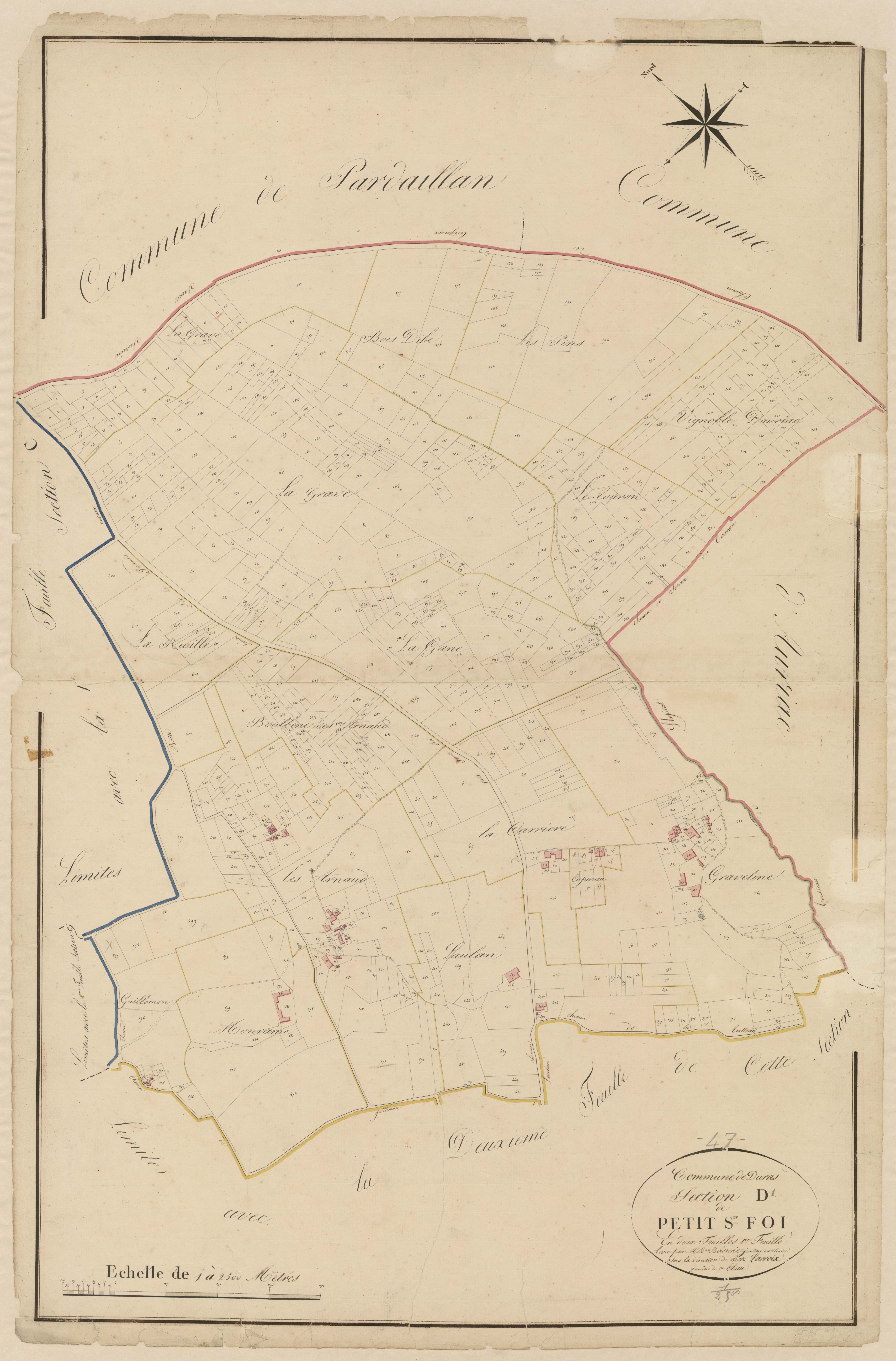 Plan napoléonien, atlas-D1 Petit-Sainte-Foi, Duras