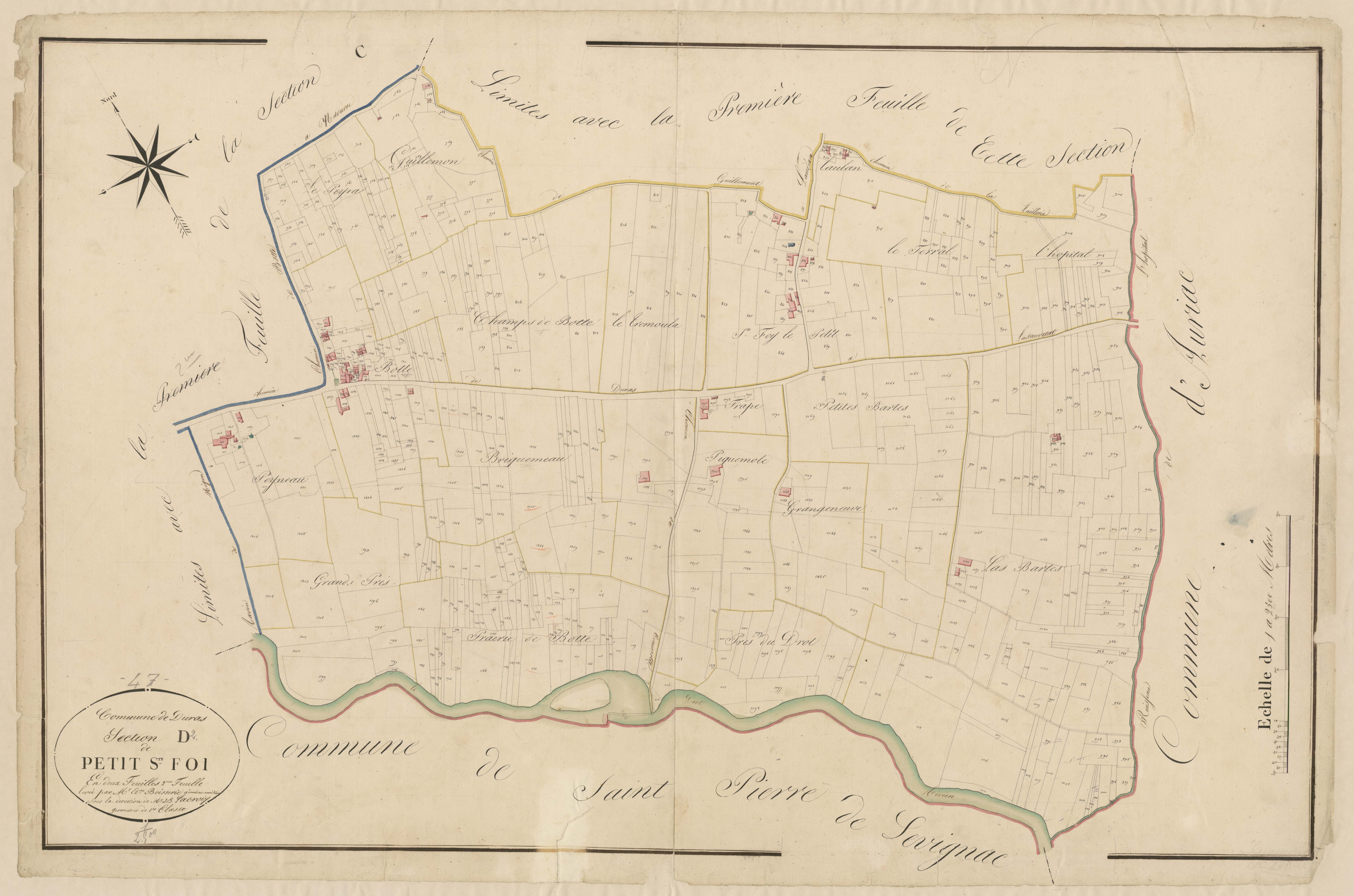 Plan napoléonien, atlas-D2 Petit-Sainte-Foi, Duras