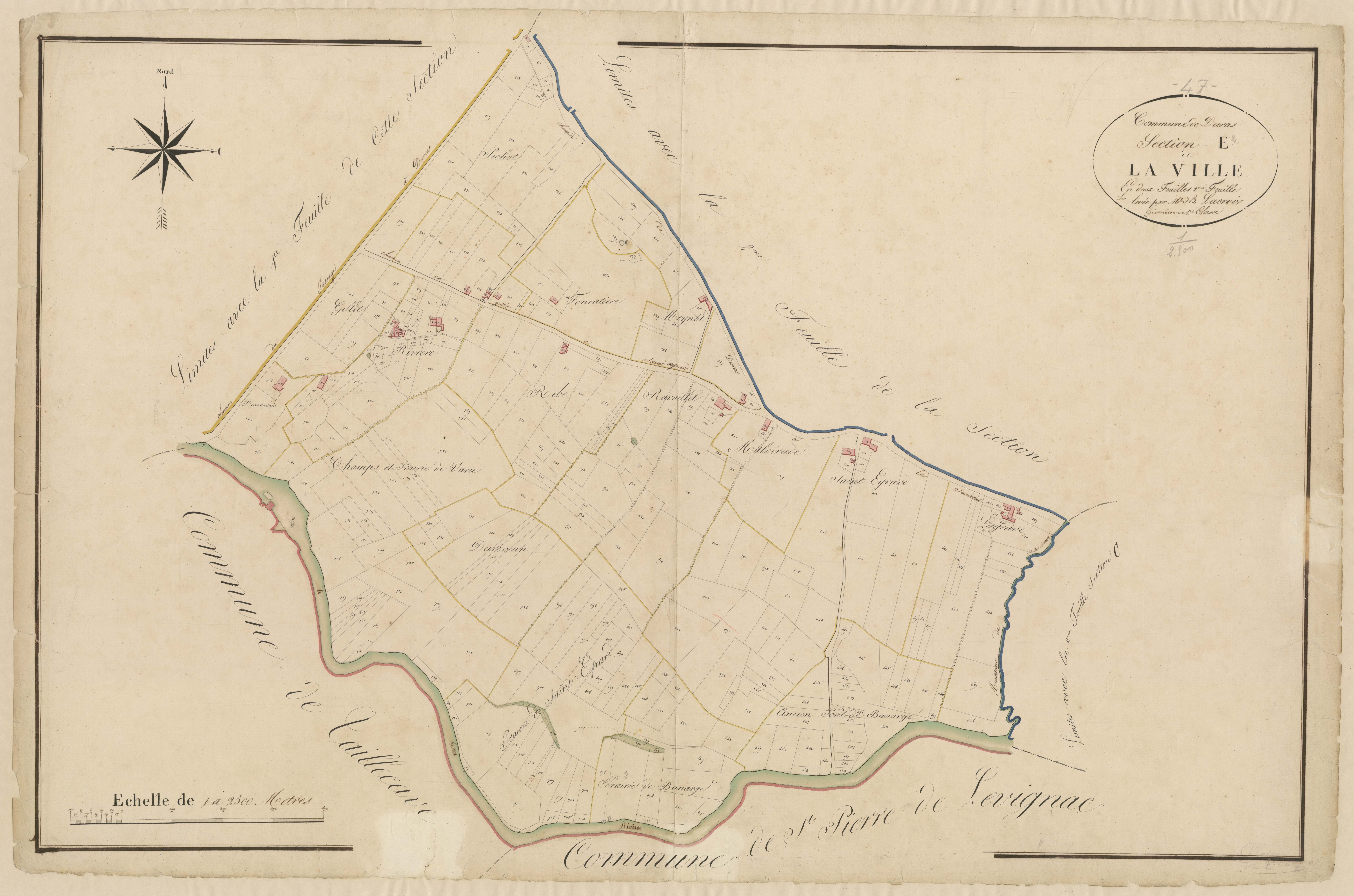 Plan napoléonien, atlas-E2 La Ville, Duras