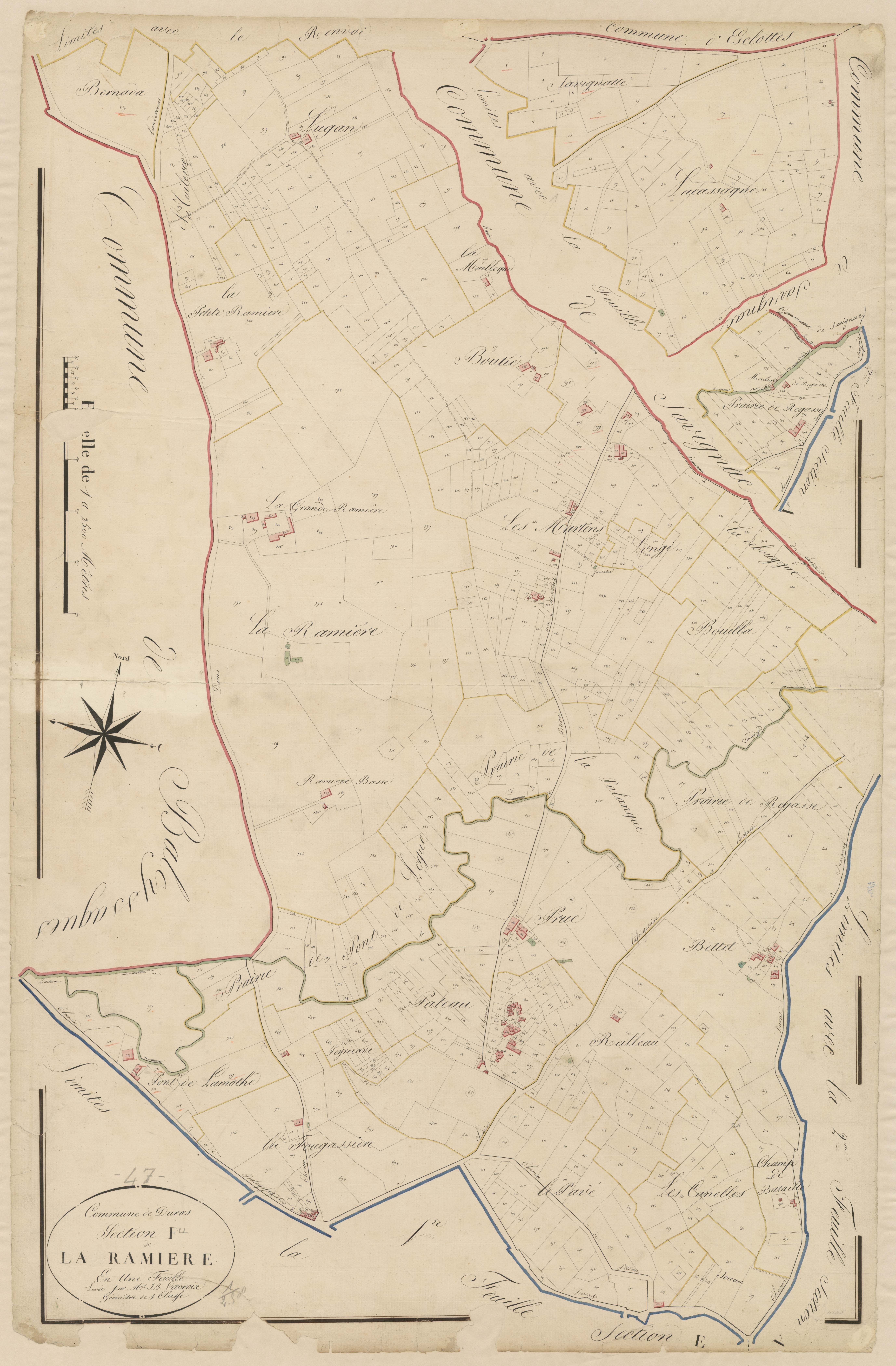 Plan napoléonien, atlas-F La Ramière, Duras