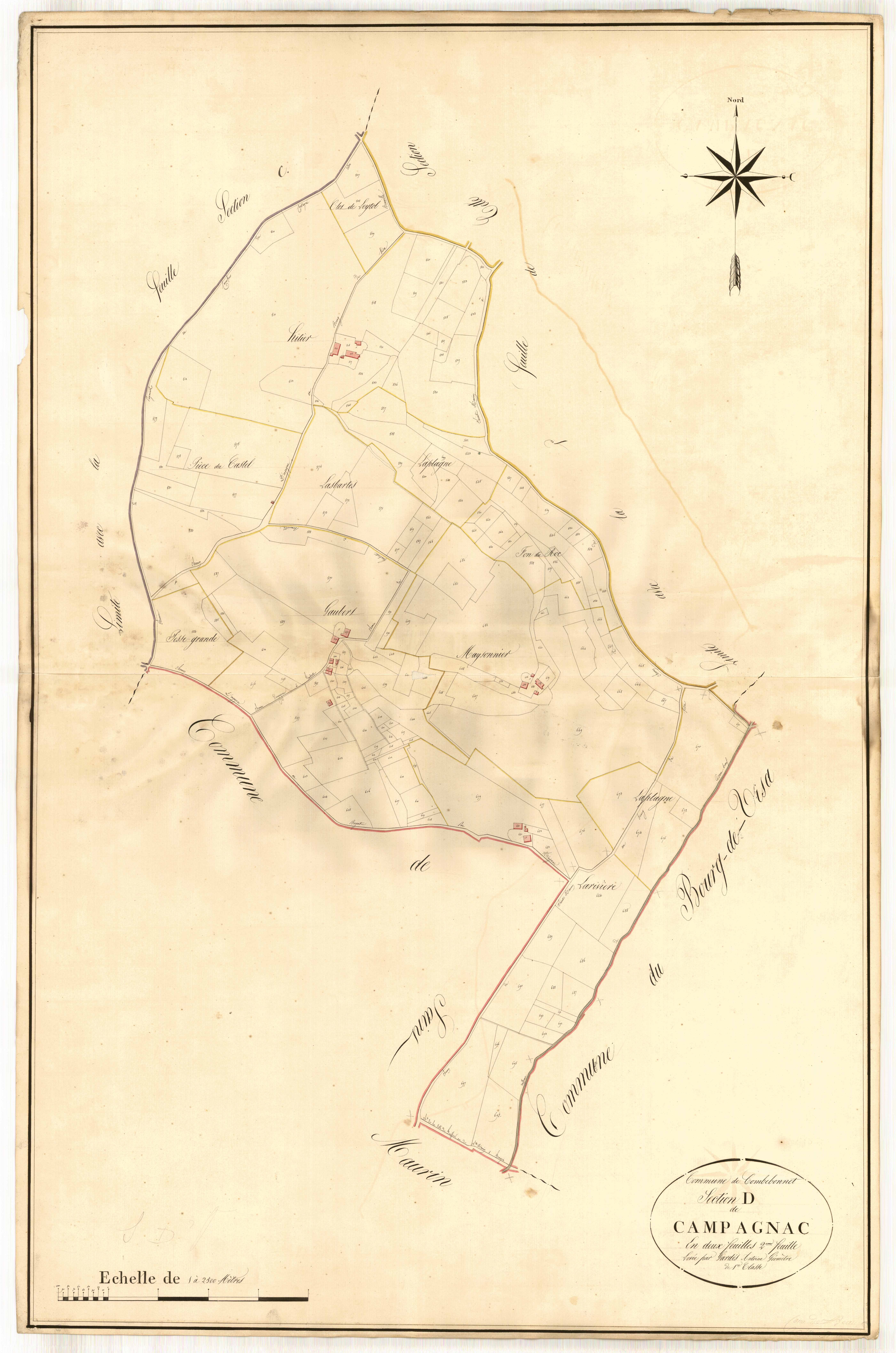 Plan napoléonien, atlas-D2 Campagnac, Combebonnet (voir Engayrac)