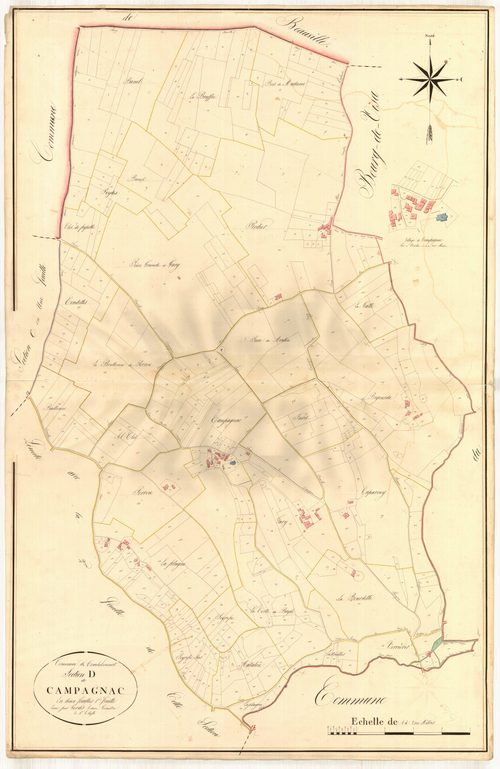 Plan napoléonien, atlas-D1 Campagnac, Combebonnet (voir Engayrac)