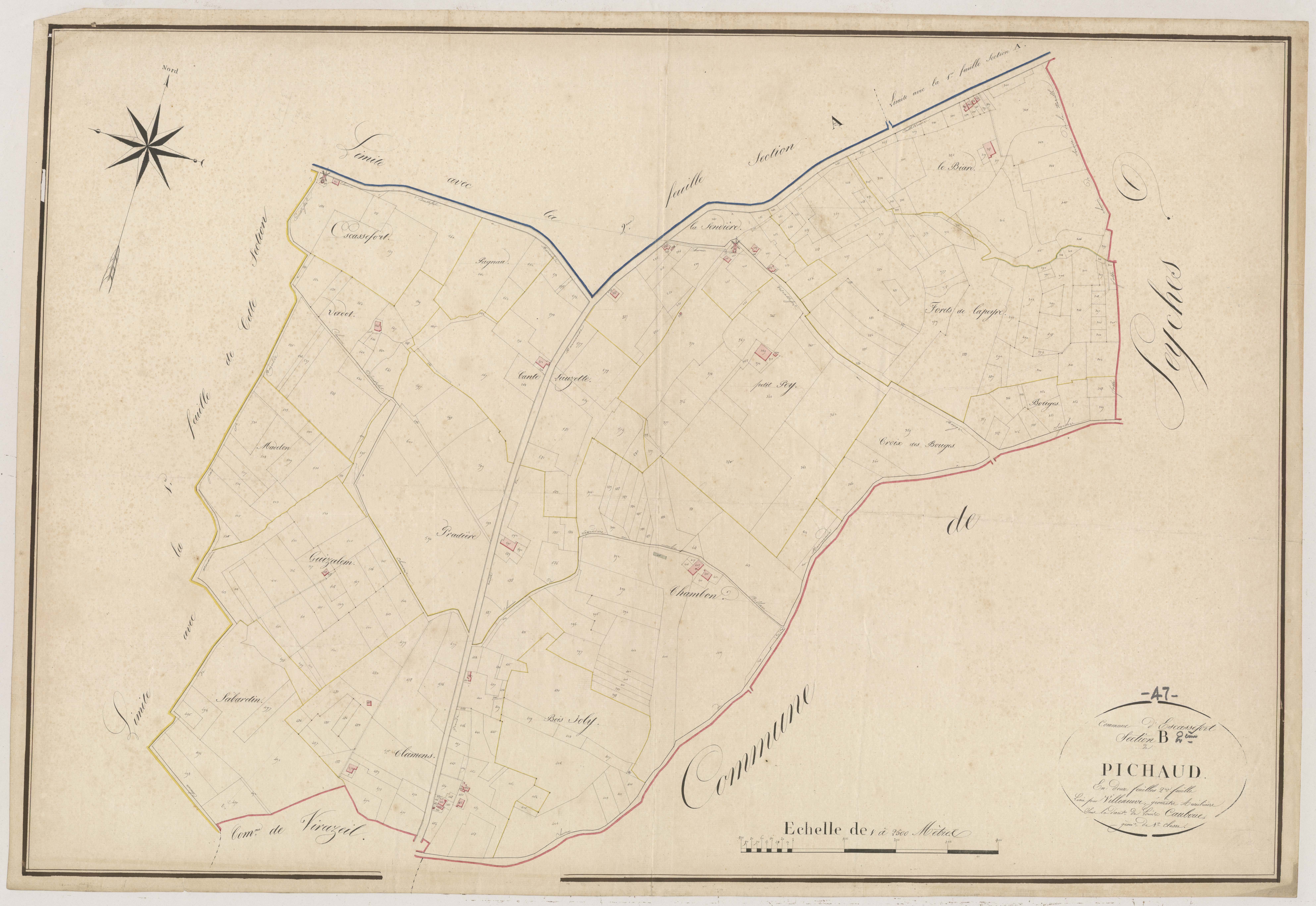 Plan napoléonien, atlas-B2 Pichaud, Escassefort