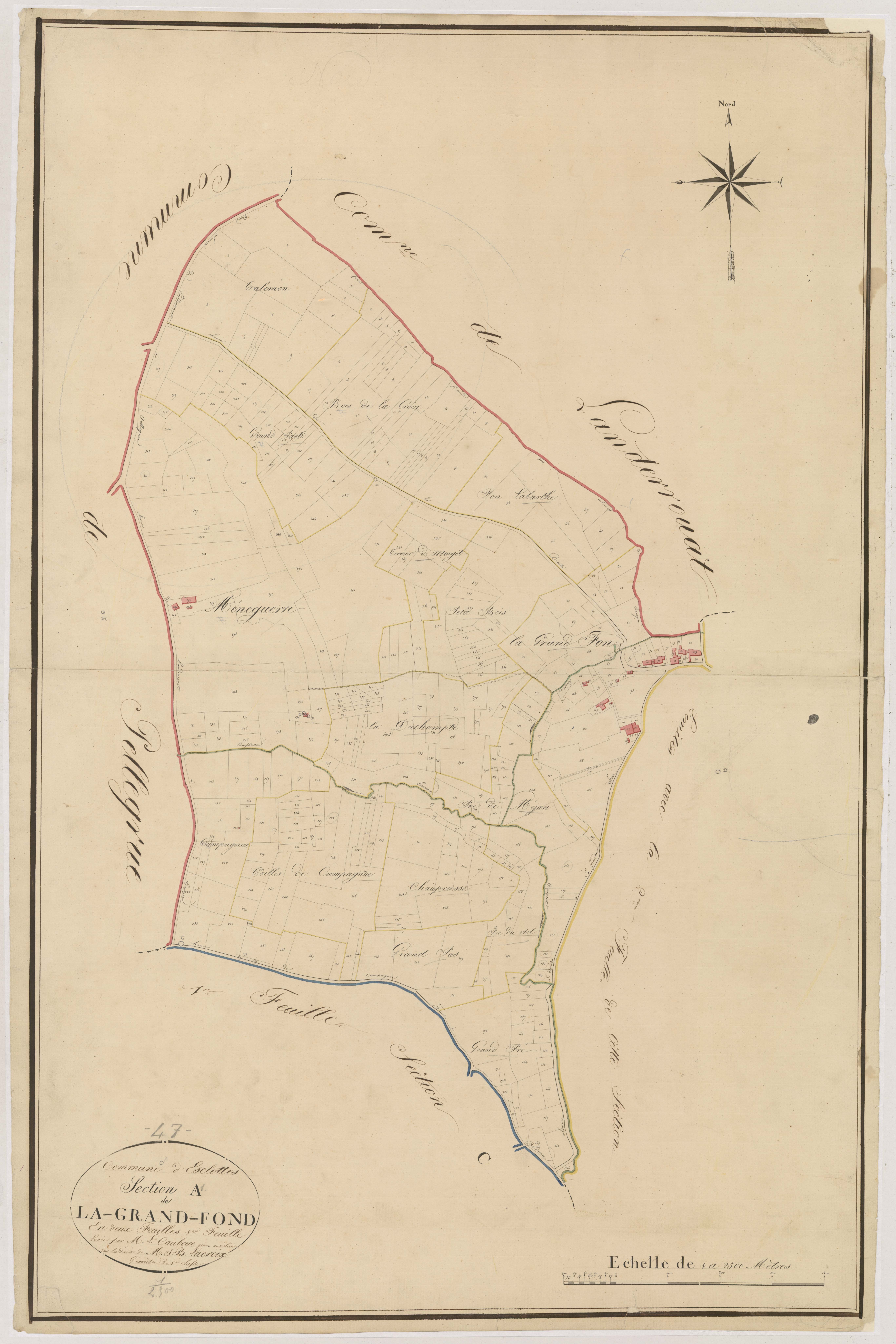 Plan napoléonien, atlas-A1 La -Grand-Fond, Esclottes