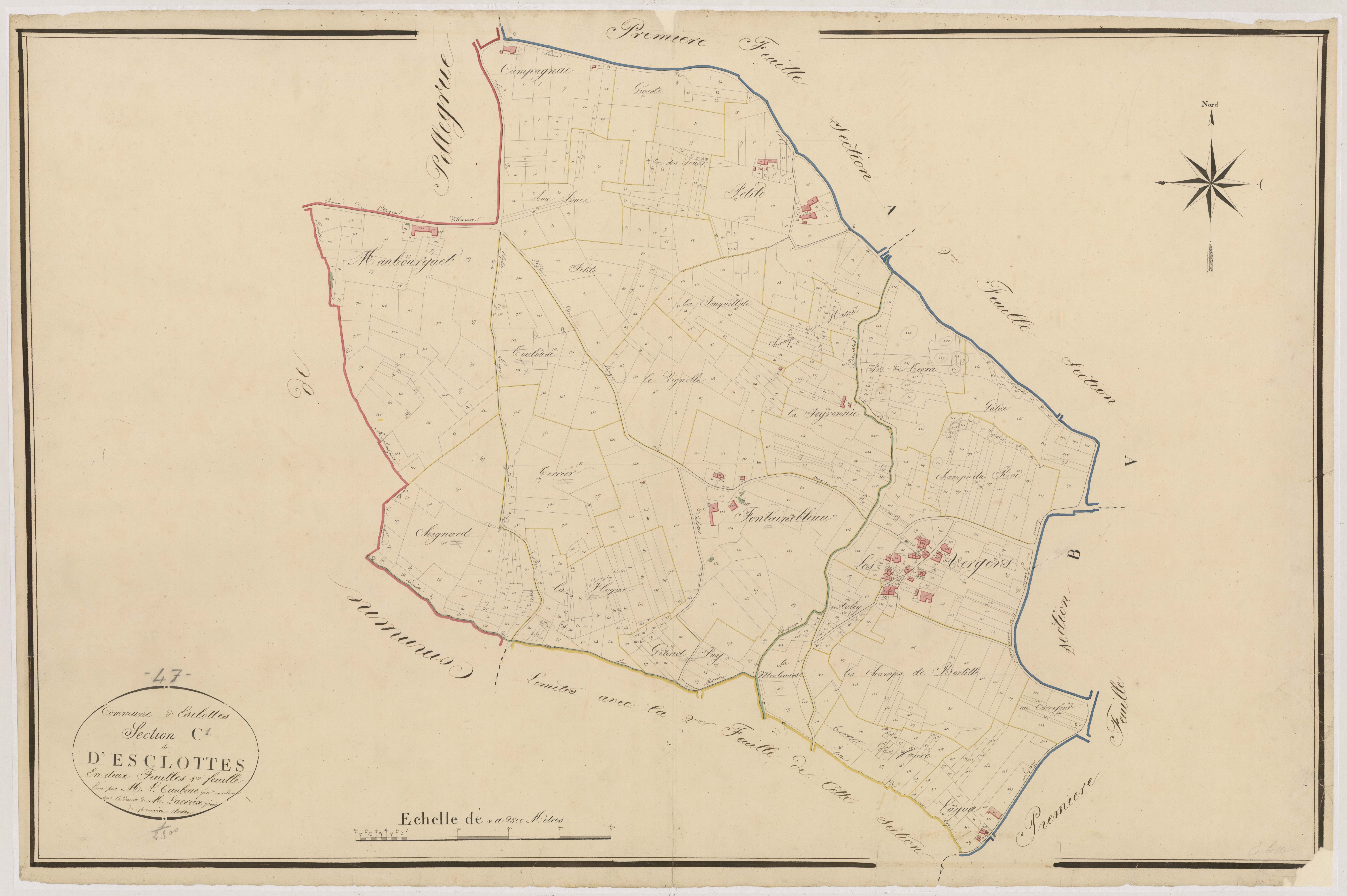 Plan napoléonien, atlas-C1 Esclottes, Esclottes