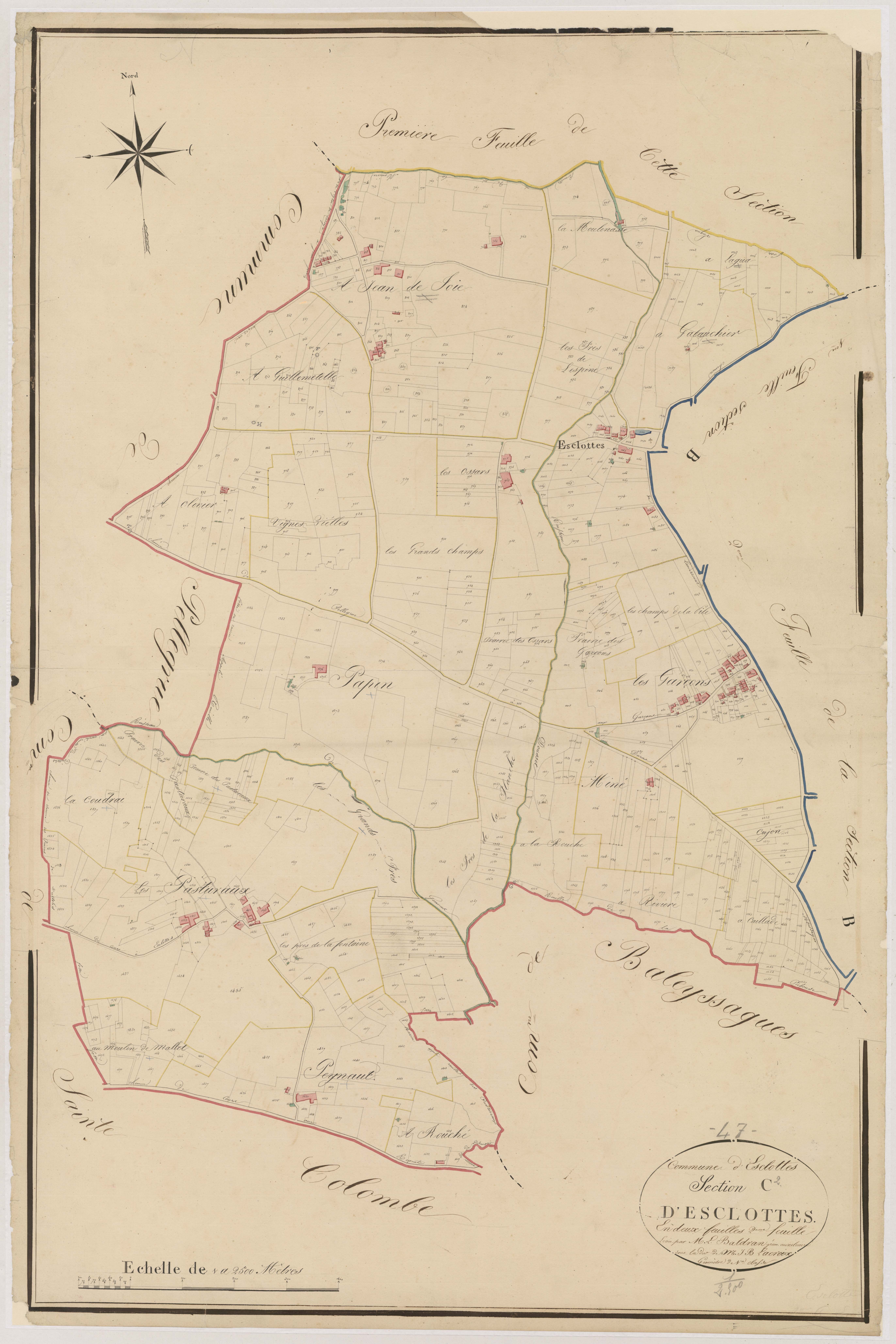 Plan napoléonien, atlas-C2 Esclottes, Esclottes