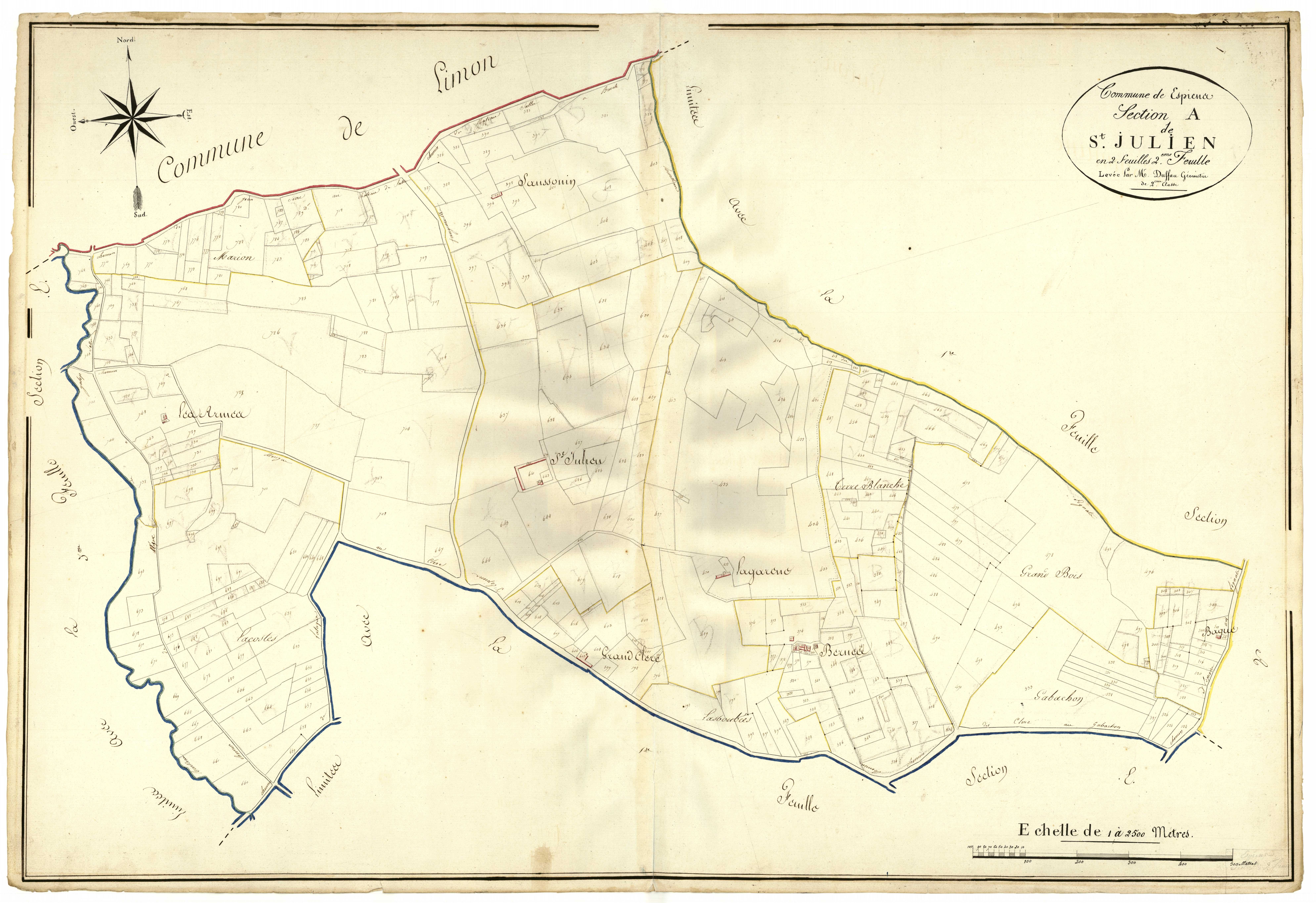Plan napoléonien, atlas-A2 Saint-Julien, Espiens