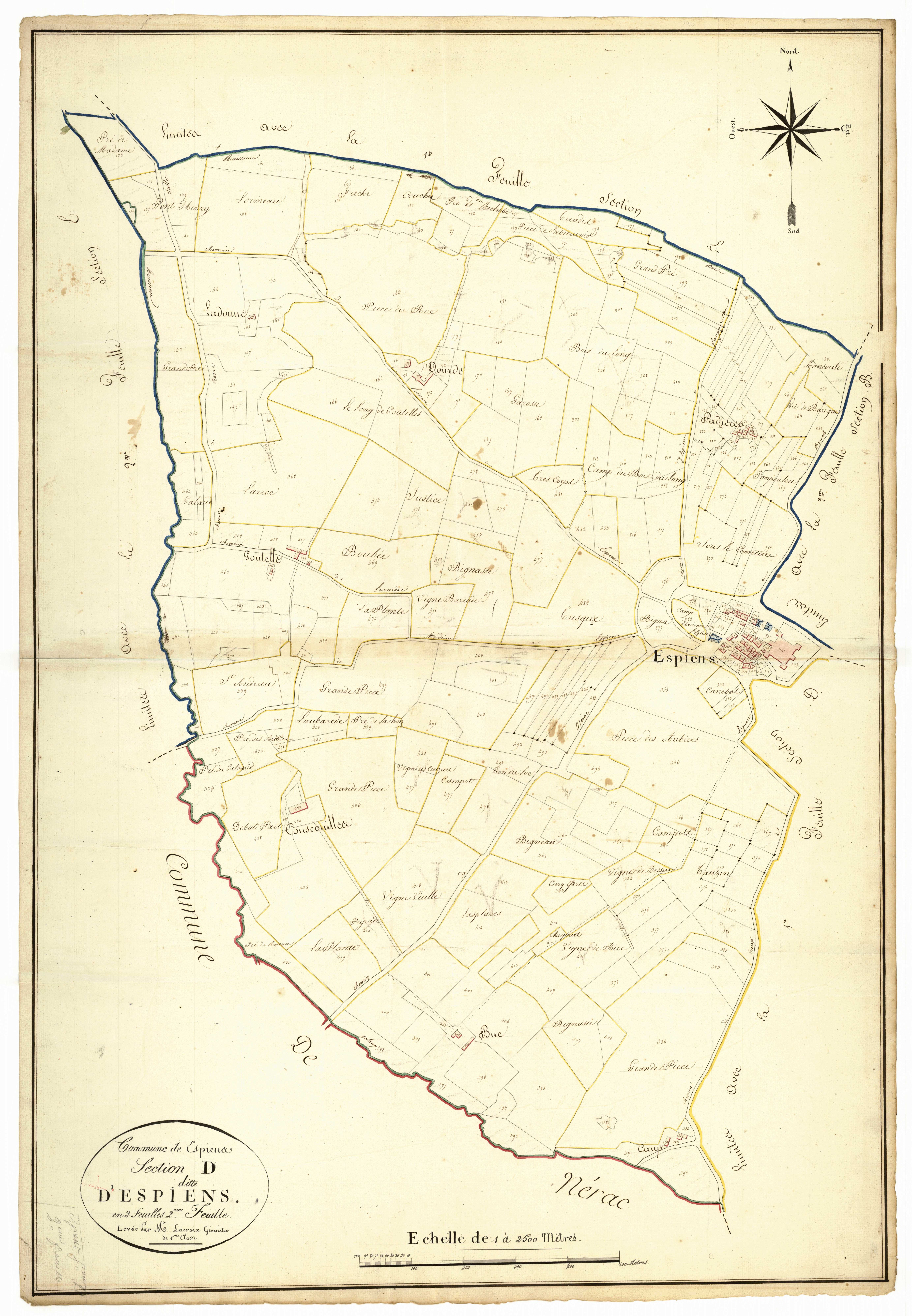 Plan napoléonien, atlas-D2 Espiens, Espiens