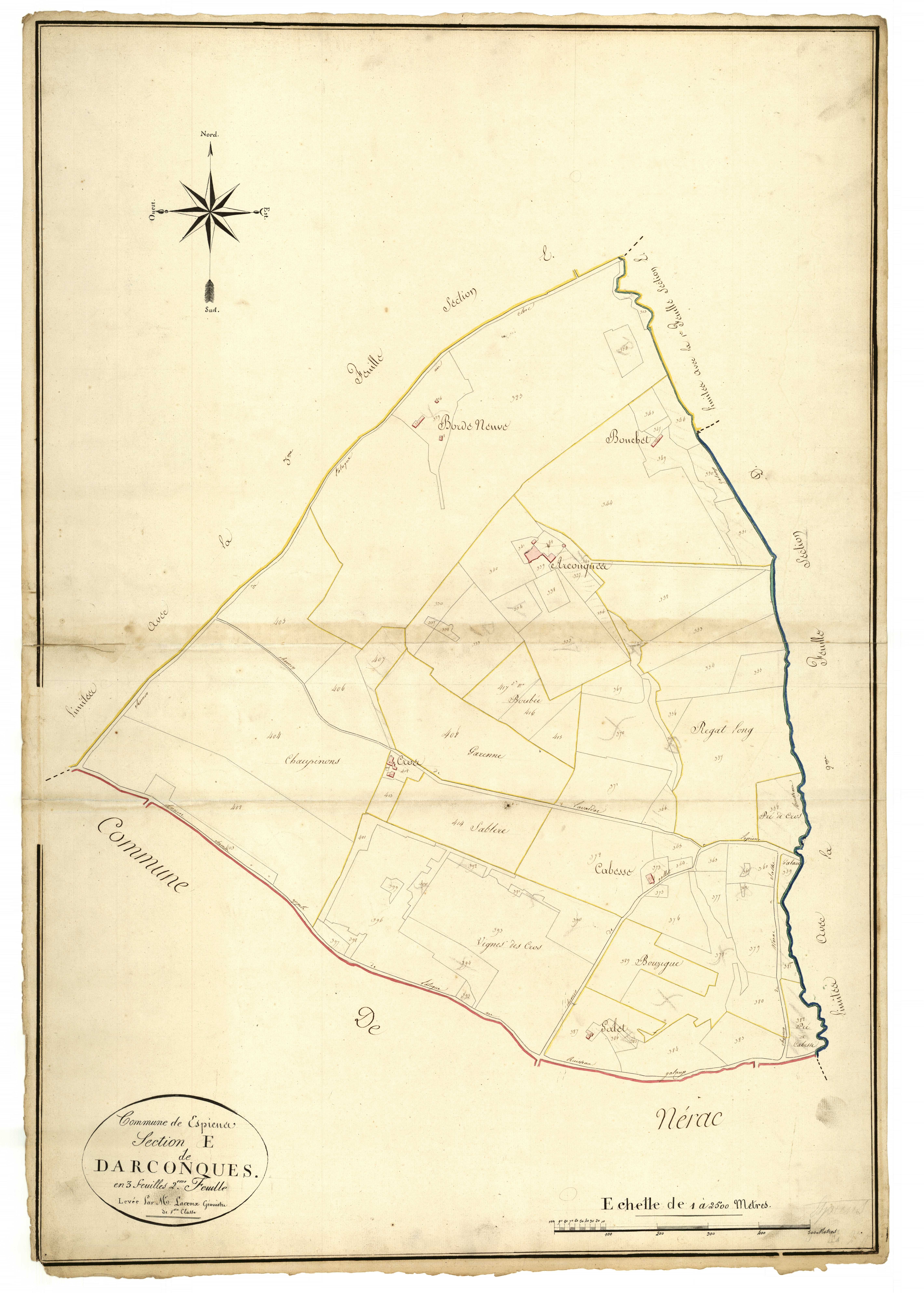 Plan napoléonien, atlas-E2 Darconques, Espiens