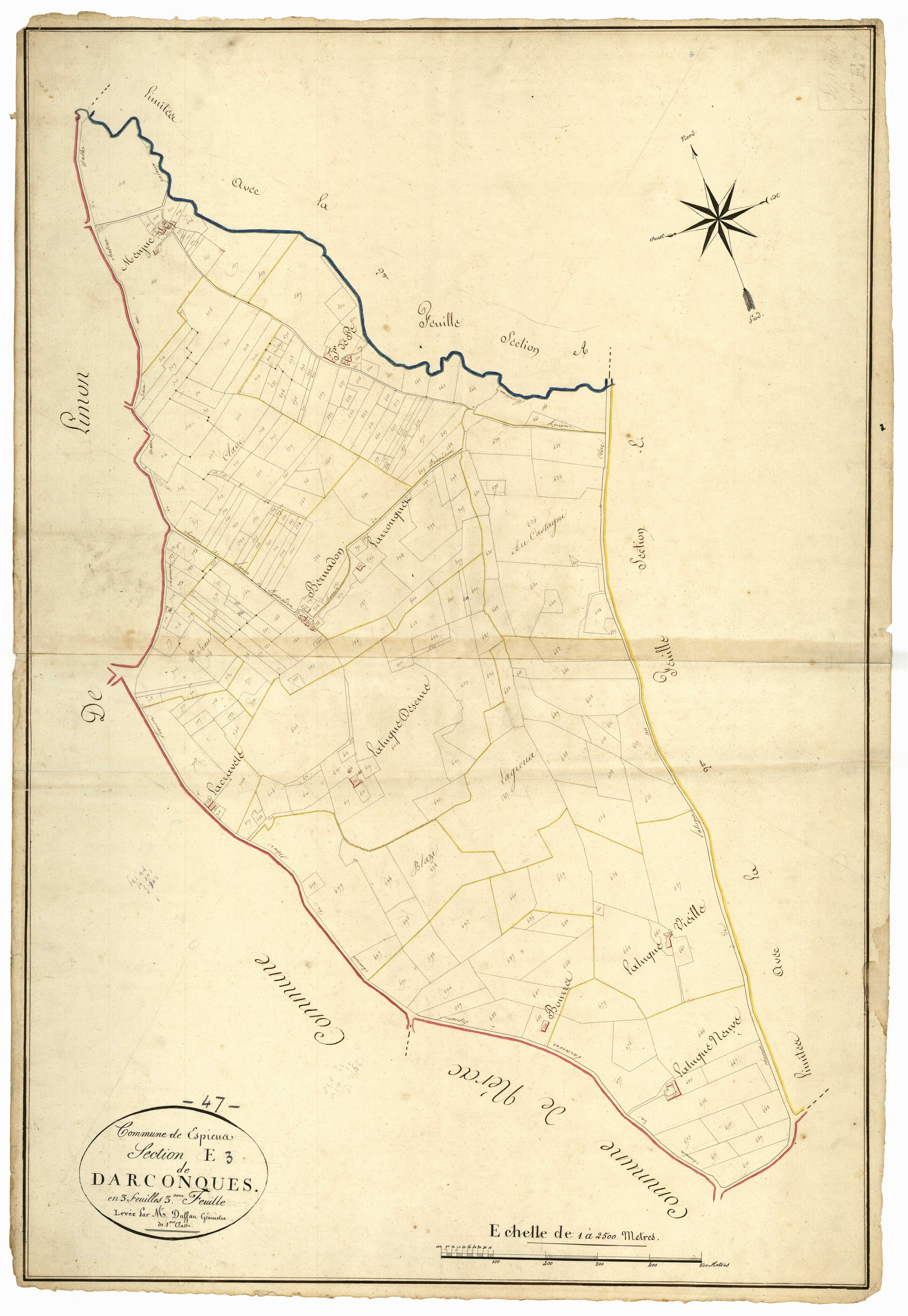 Plan napoléonien, atlas-E3 Darconques, Espiens