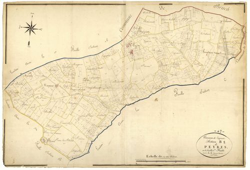 Plan napoléonien, atlas-B1 Peyres, Espiens