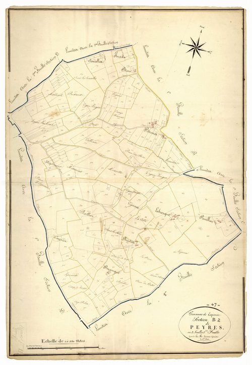 Plan napoléonien, atlas-B2 Peyres, Espiens