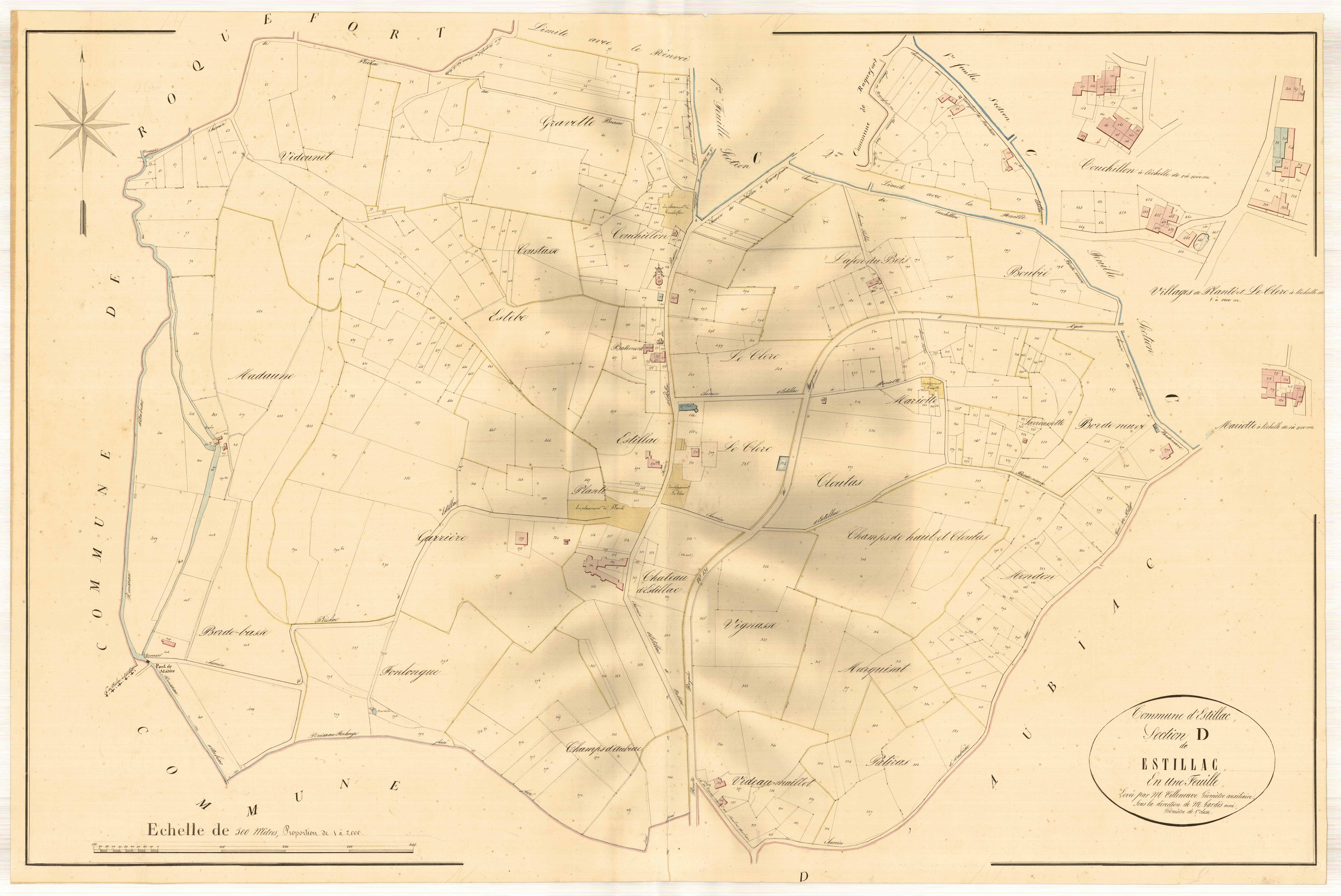 Plan napoléonien, atlas-D Estillac, Estillac