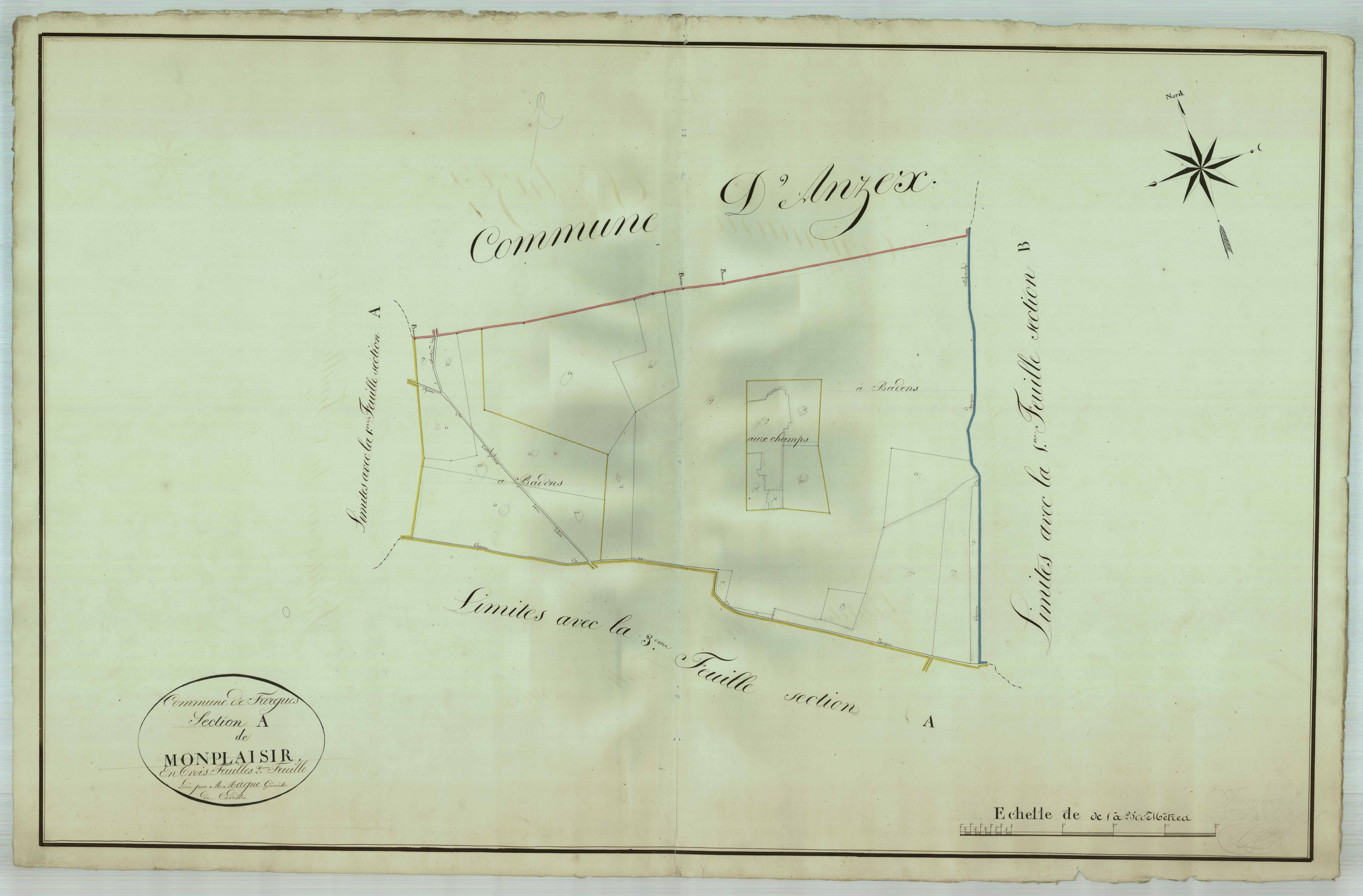 Plan napoléonien, atlas-A2 Monplaisir, Fargues-sur-Ourbise