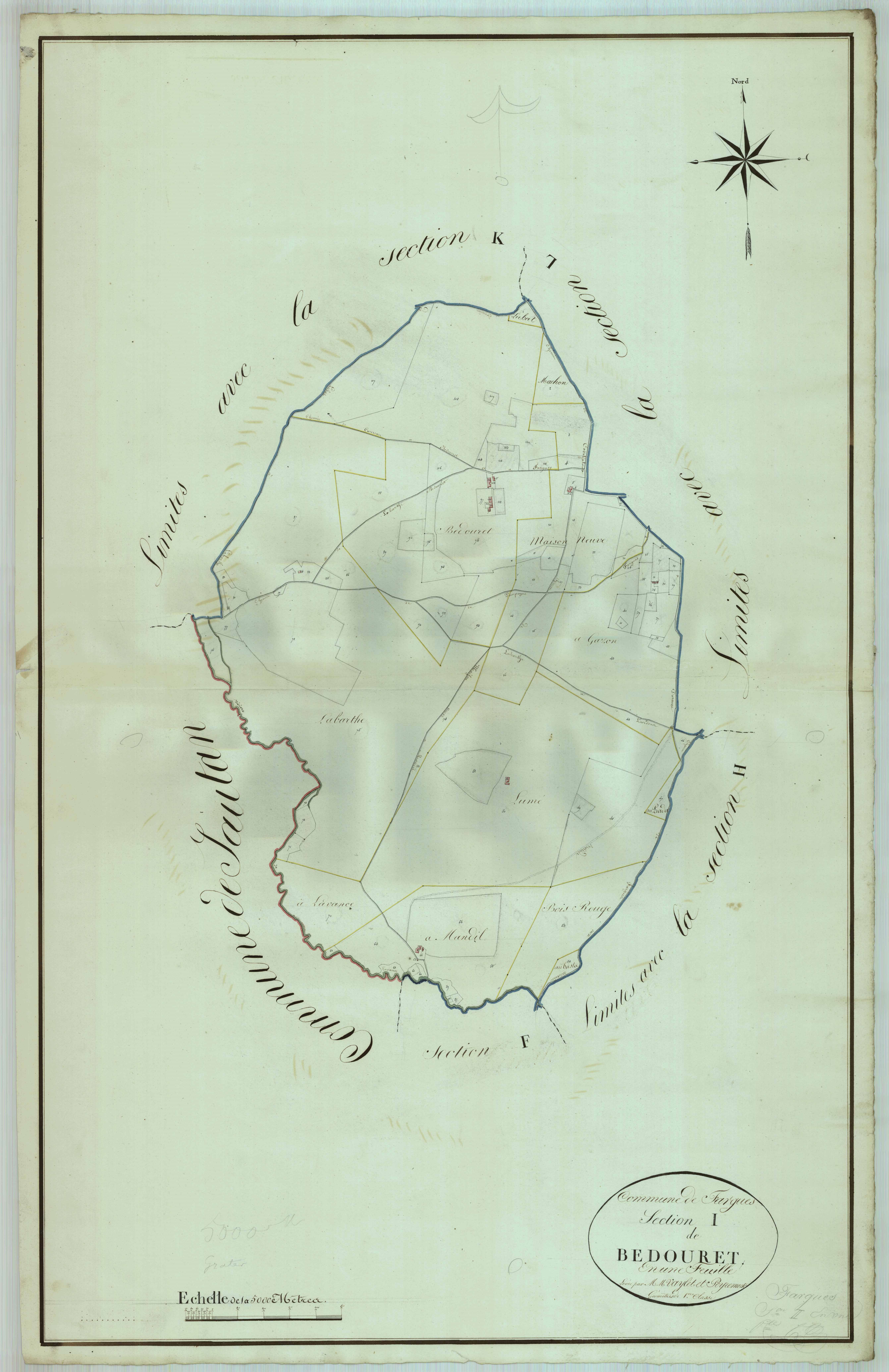 Plan napoléonien, atlas-I Bédouret, Fargues-sur-Ourbise
