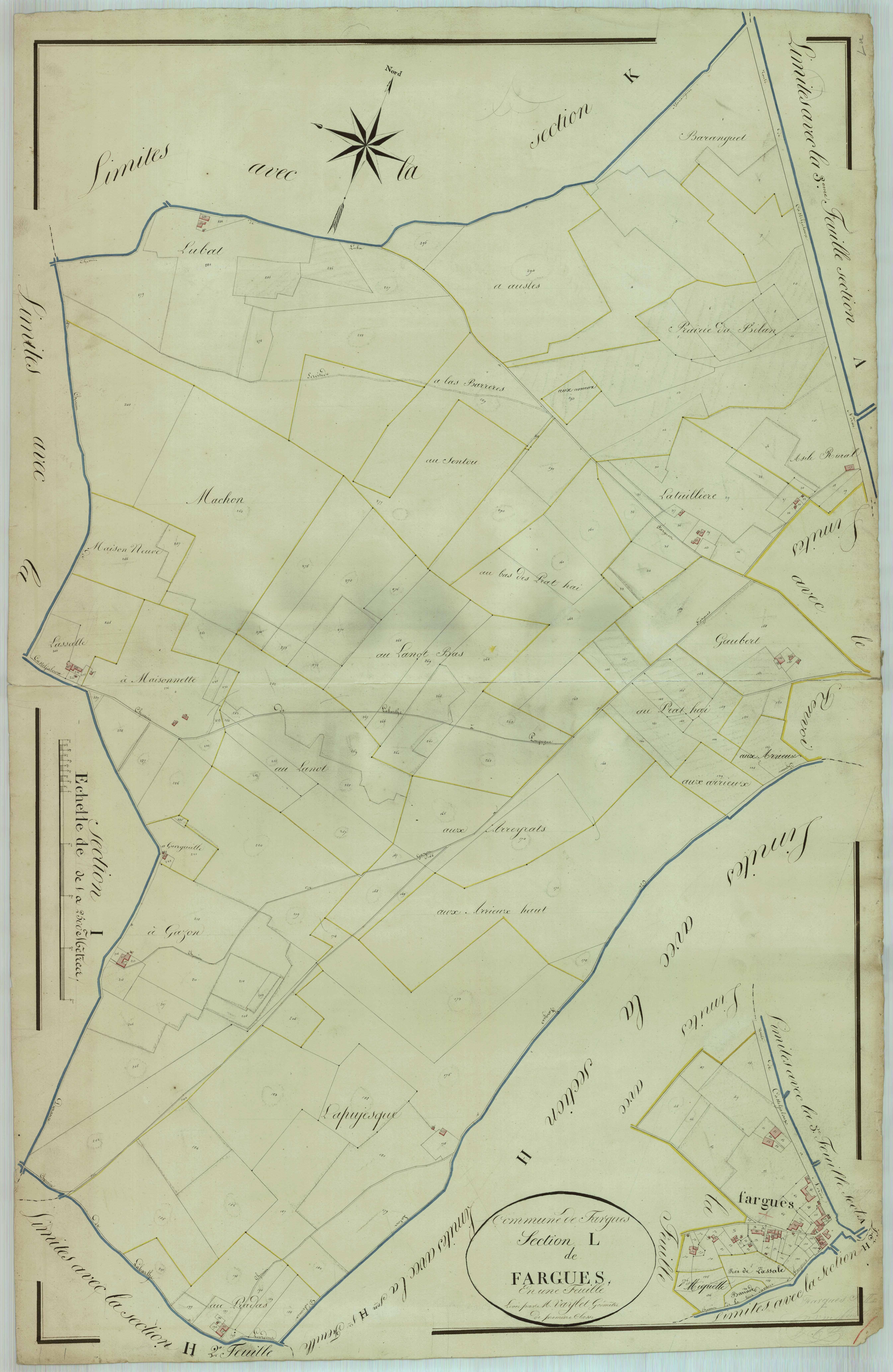 Plan napoléonien, atlas-L Fargues, Fargues-sur-Ourbise