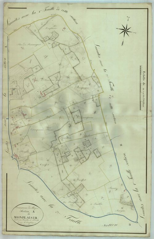 Plan napoléonien, atlas-A3 Monplaisir, Fargues-sur-Ourbise