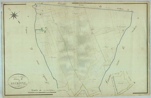 Plan napoléonien, atlas-H1 Lourdens, Fargues-sur-Ourbise