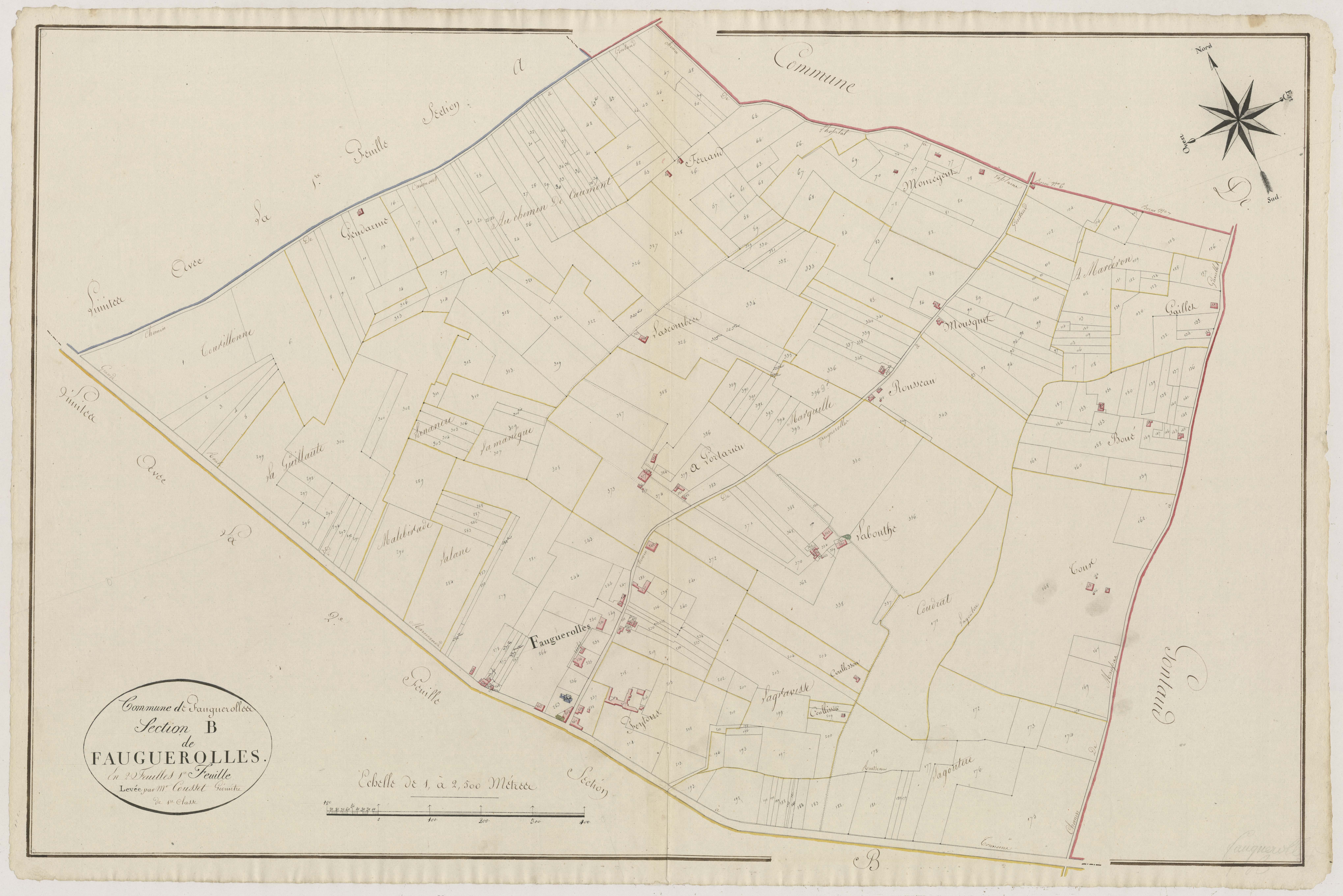 Plan primitif, atlas-B1 Fauguerolles, Fauguerolles