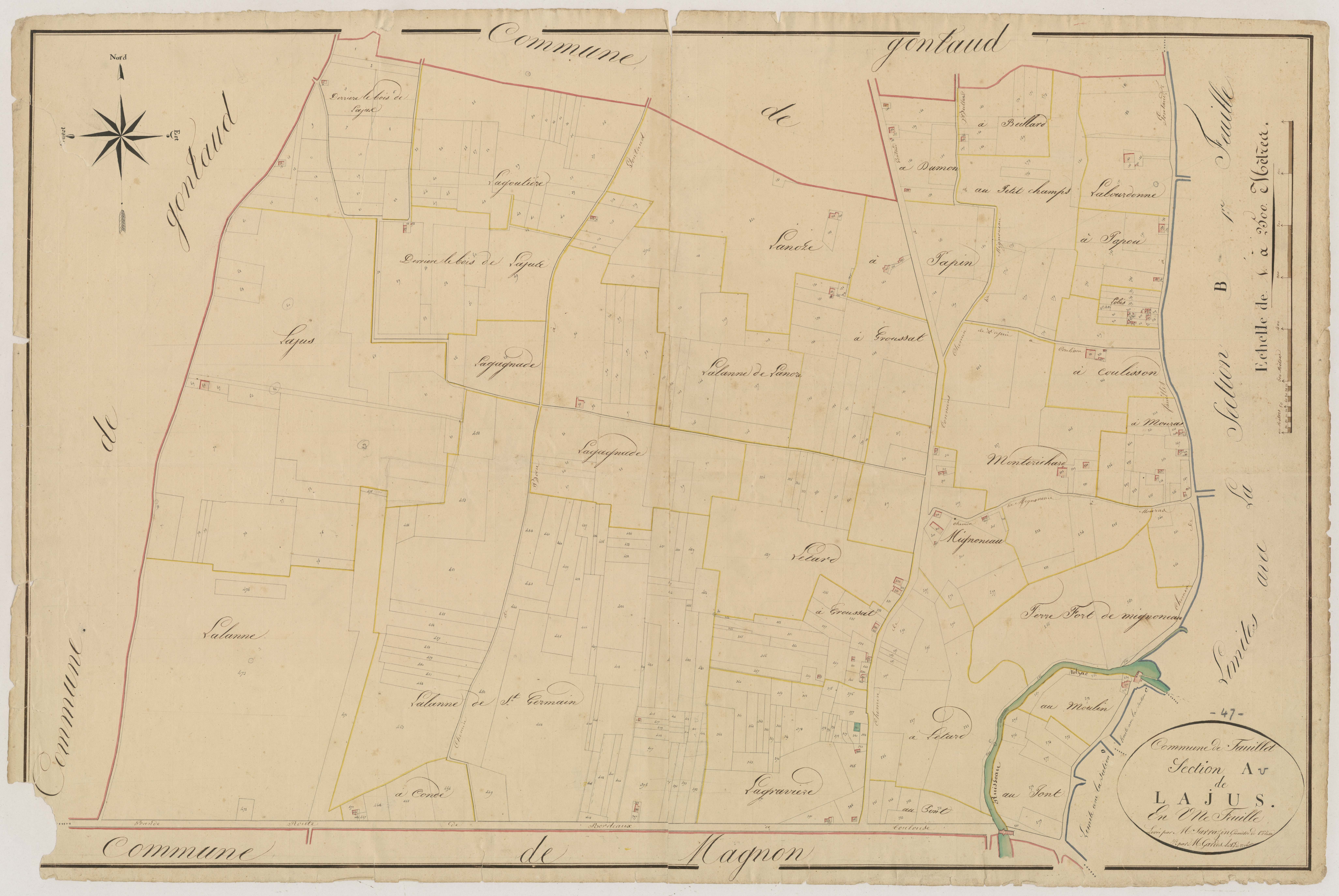 Plan napoléonien, atlas-A Lajus, Fauillet