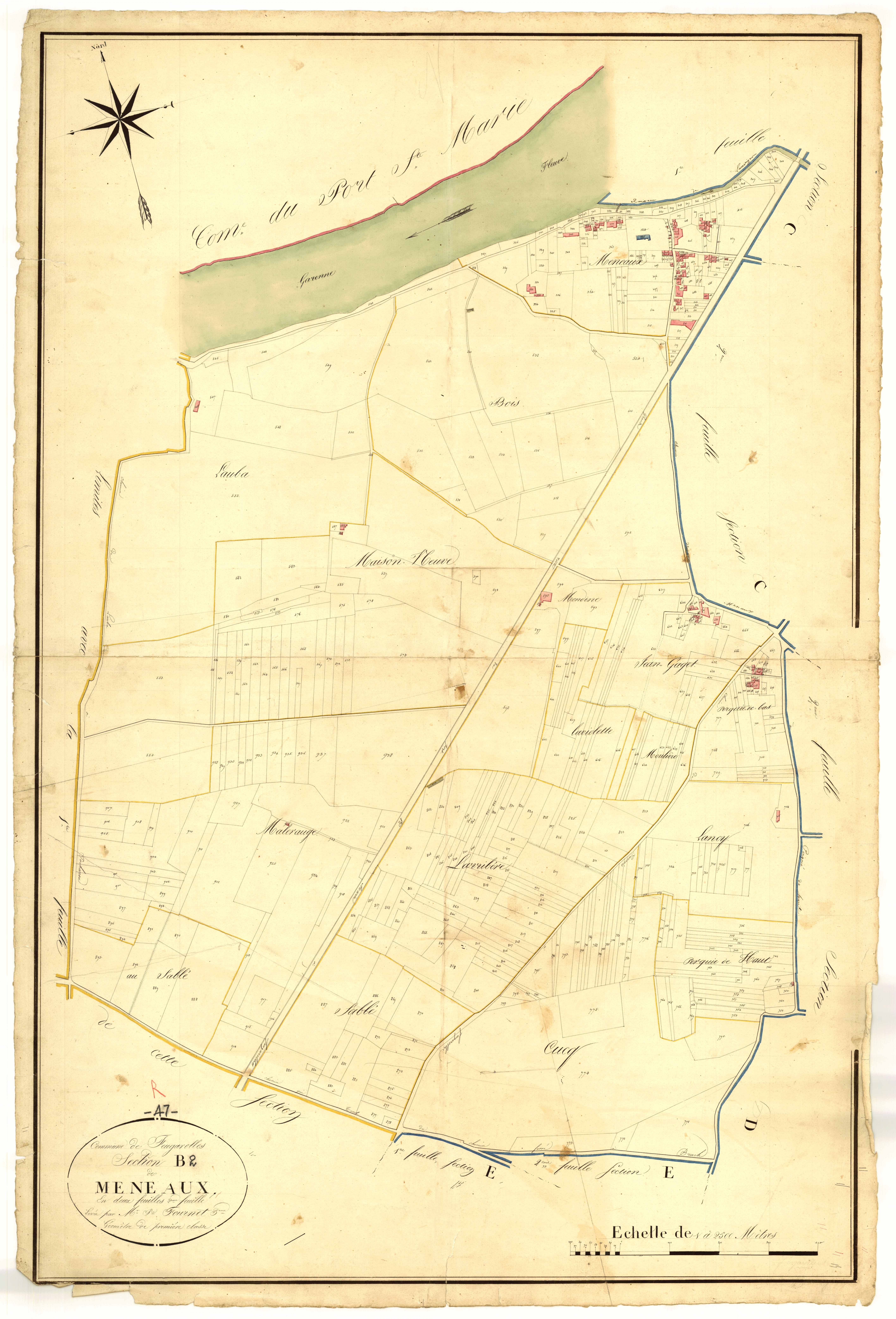 Plan napoléonien, atlas-B2 Meneaux, Feugarolles