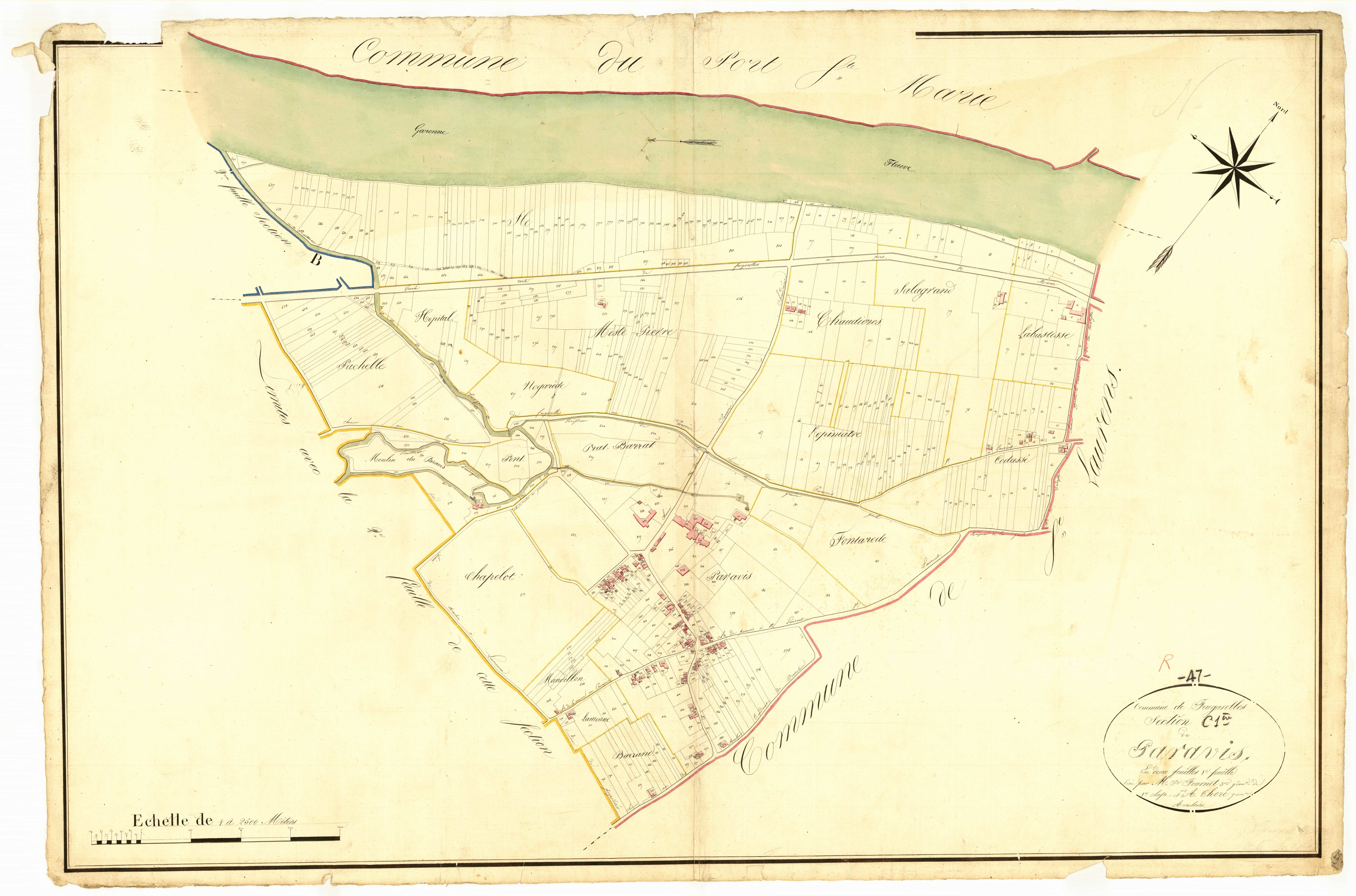 Plan napoléonien, atlas-C1 Paravis, Feugarolles