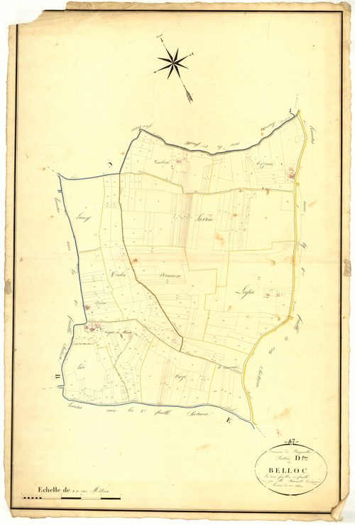 Plan napoléonien, atlas-D1 Belloc, Feugarolles