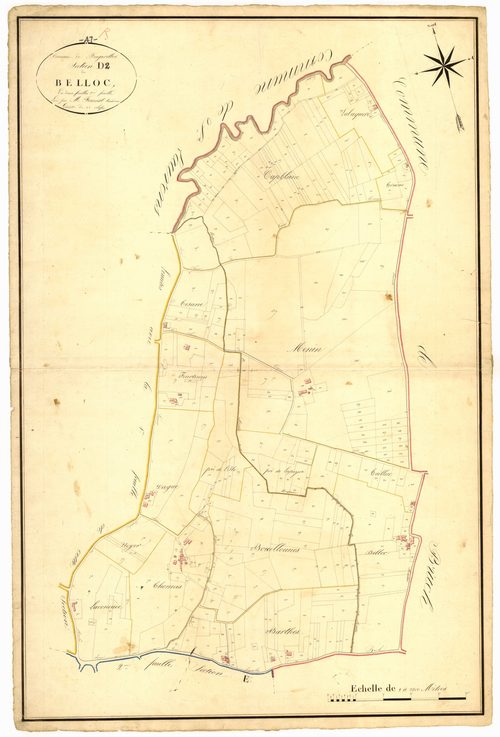 Plan napoléonien, atlas-D2 Belloc, Feugarolles