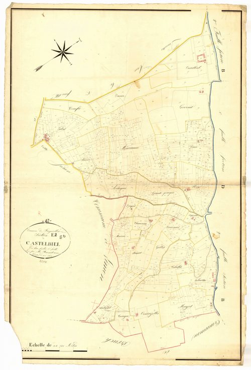 Plan napoléonien, atlas-E2 Castelbiel, Feugarolles