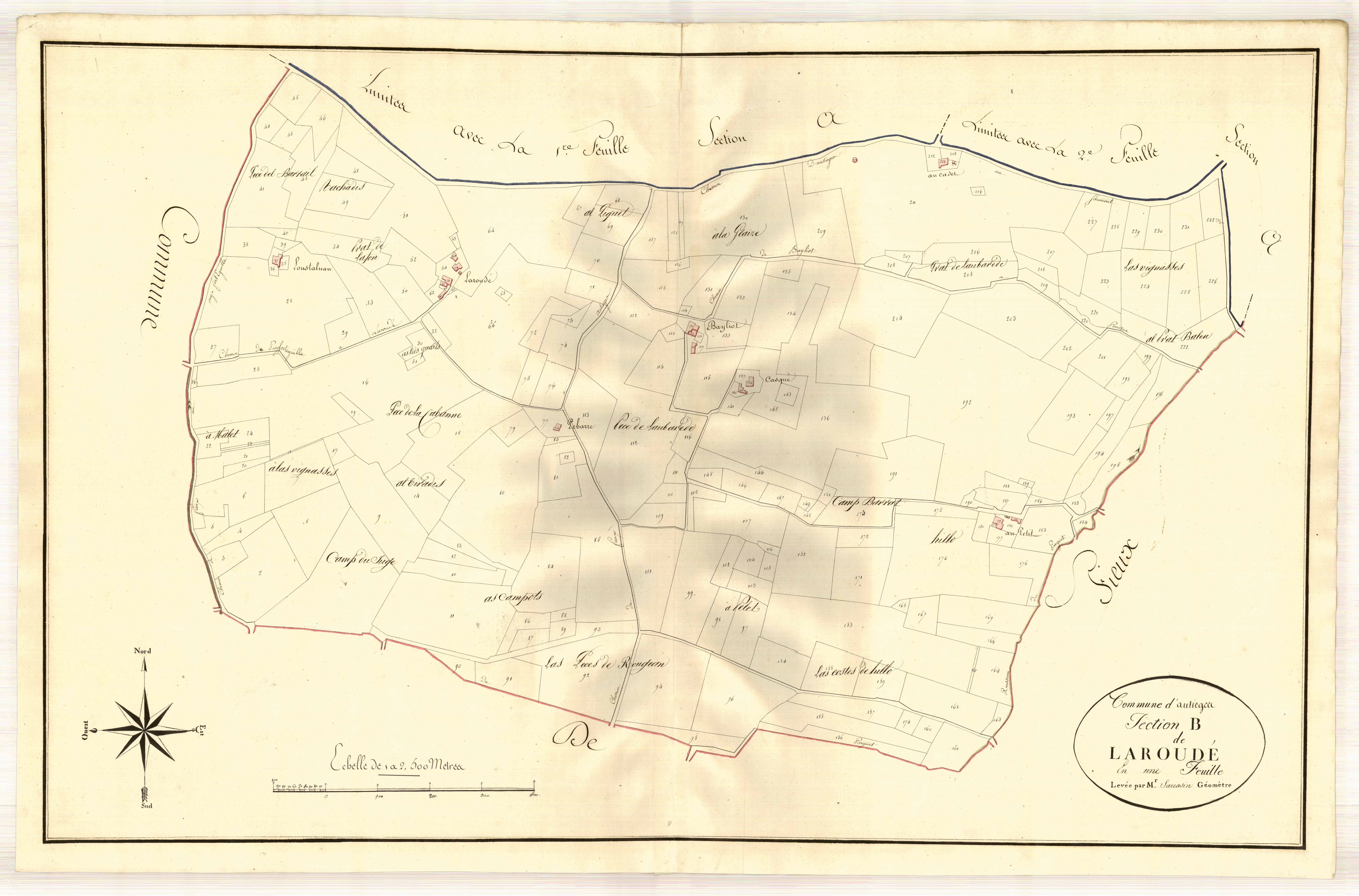 Plan primitif, atlas-B Laroudé, Autièges (voir Fieux)