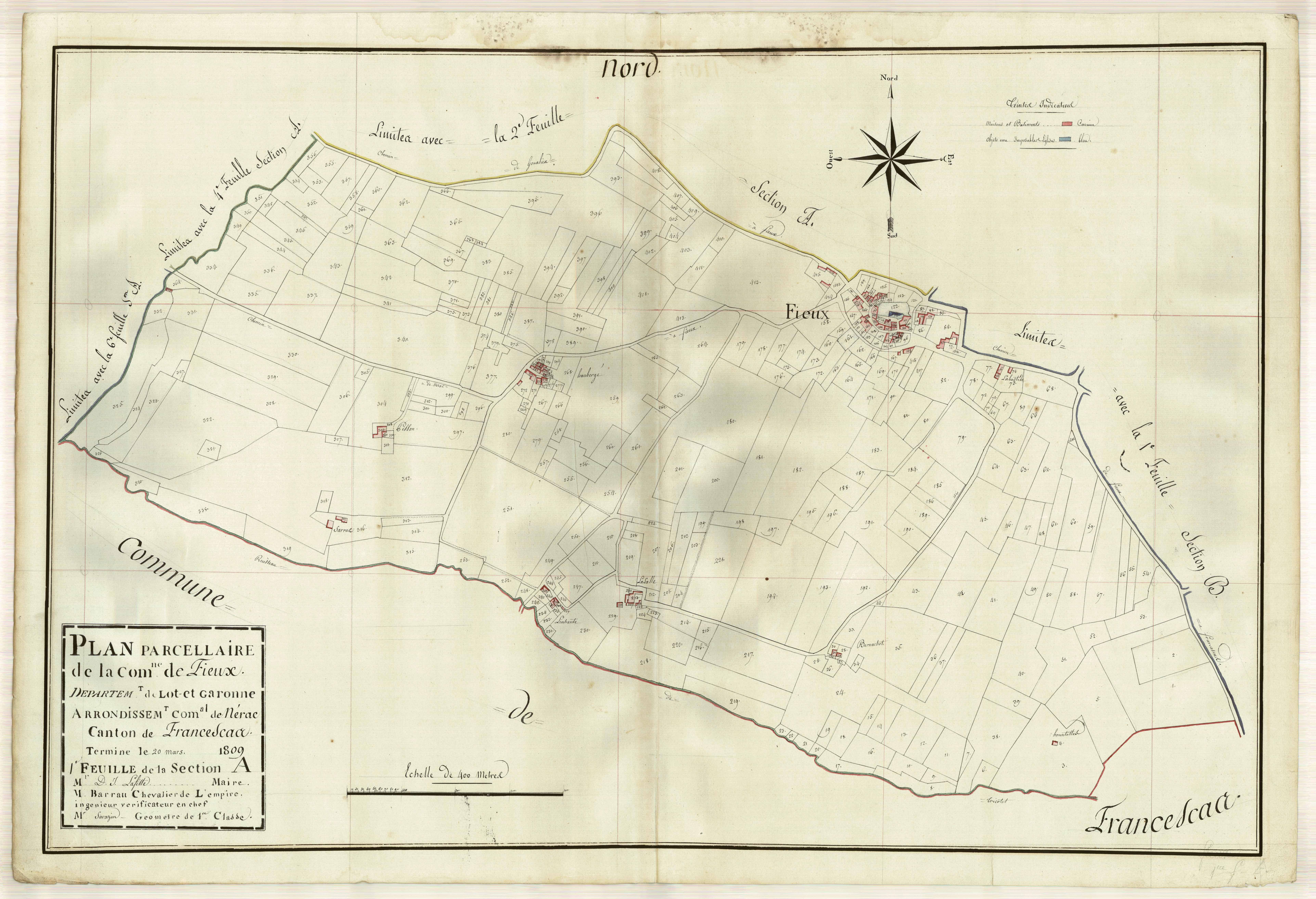 Plan primitif, atlas-A1 Coulon, Fieux