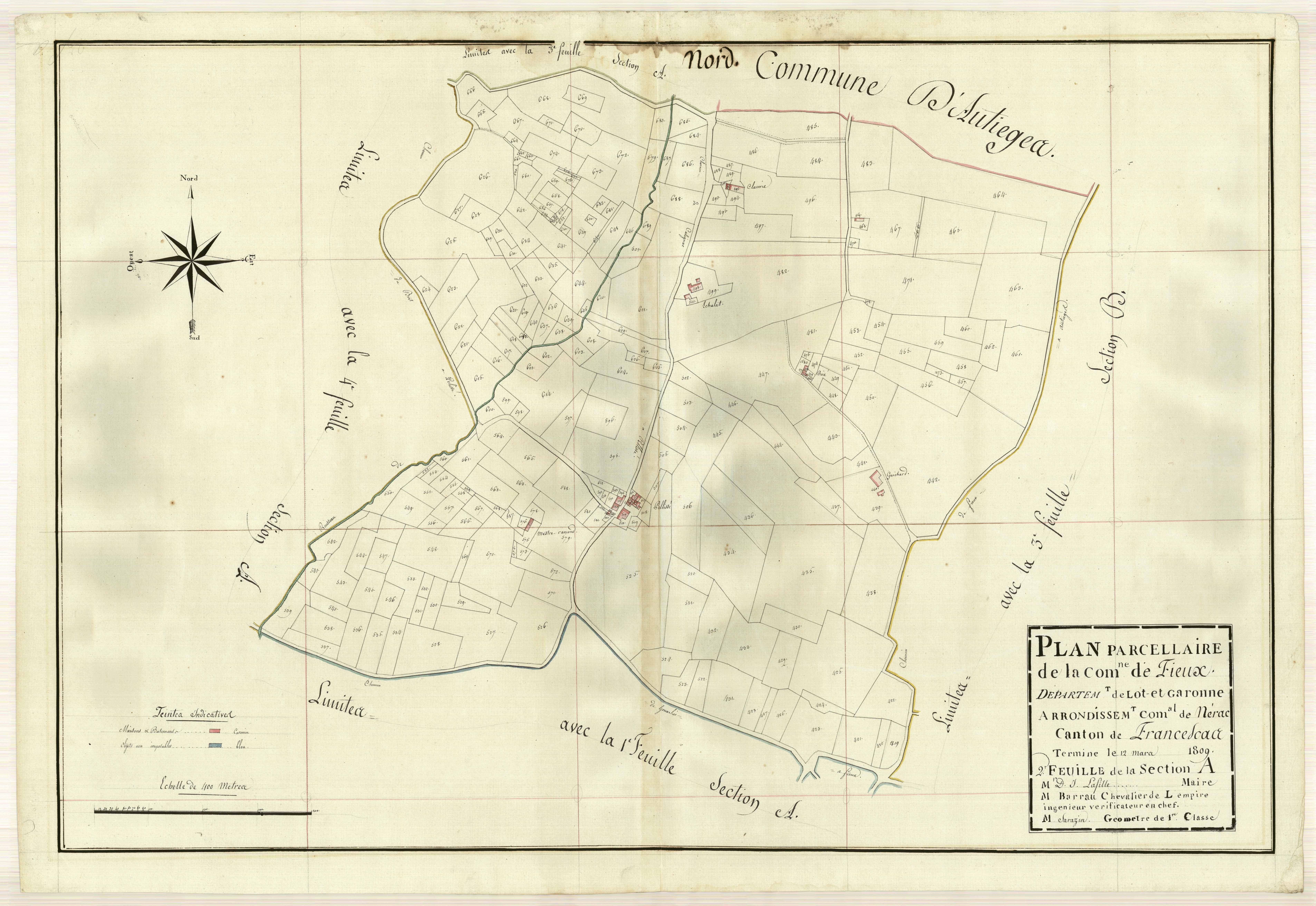 Plan primitif, atlas-A2 Coulon, Fieux