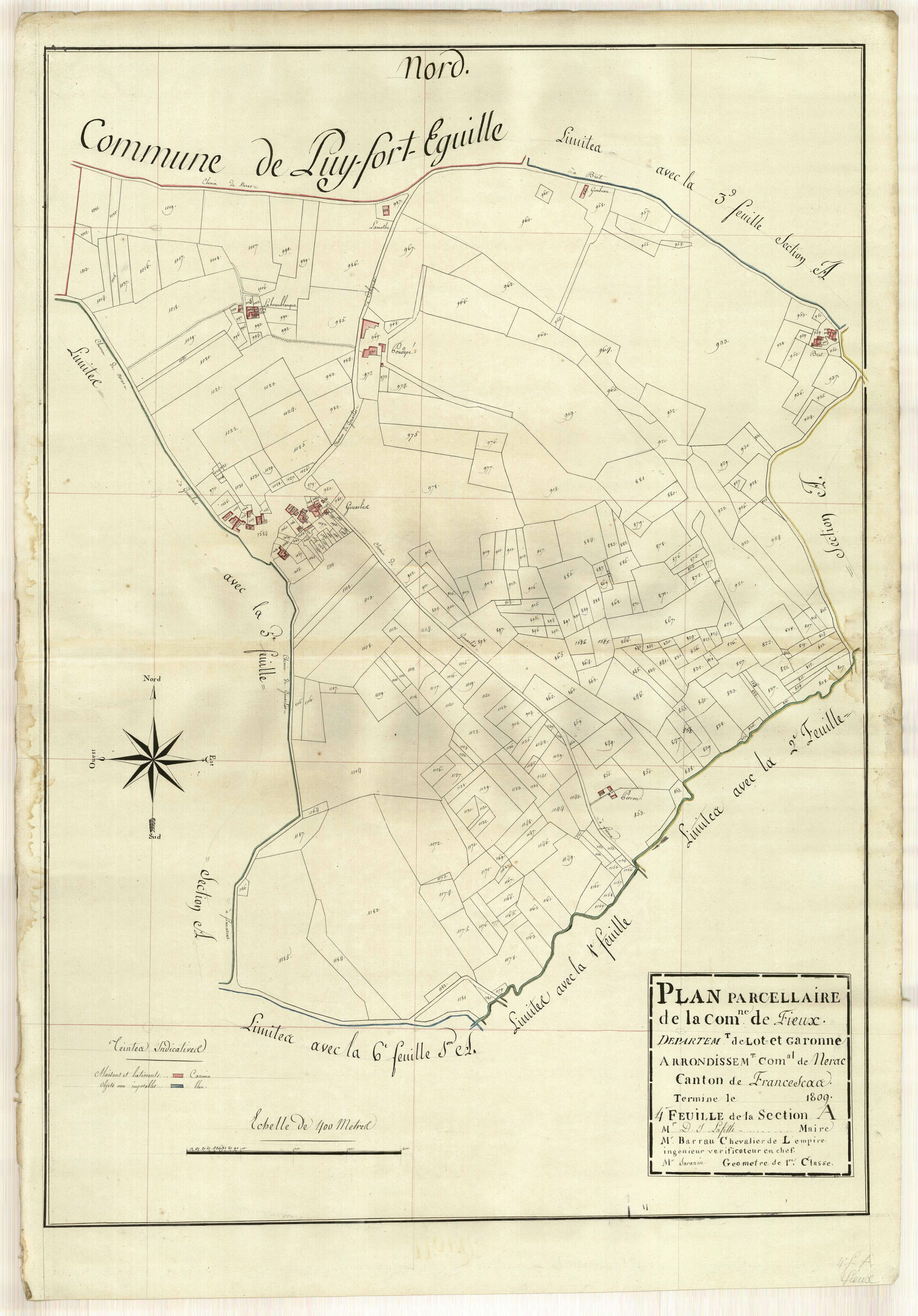 Plan primitif, atlas-A4 Coulon, Fieux