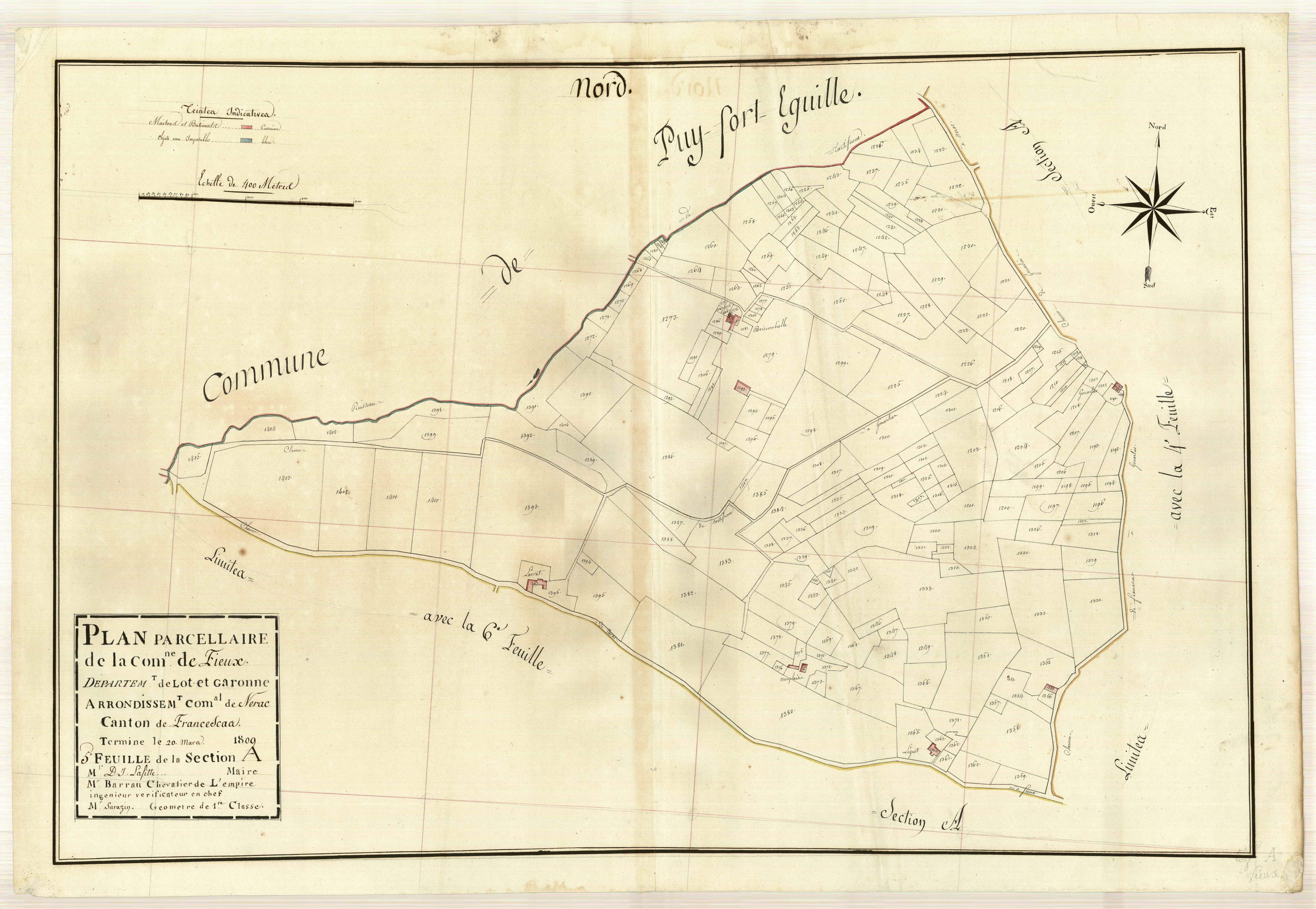 Plan primitif, atlas-A5 Coulon, Fieux