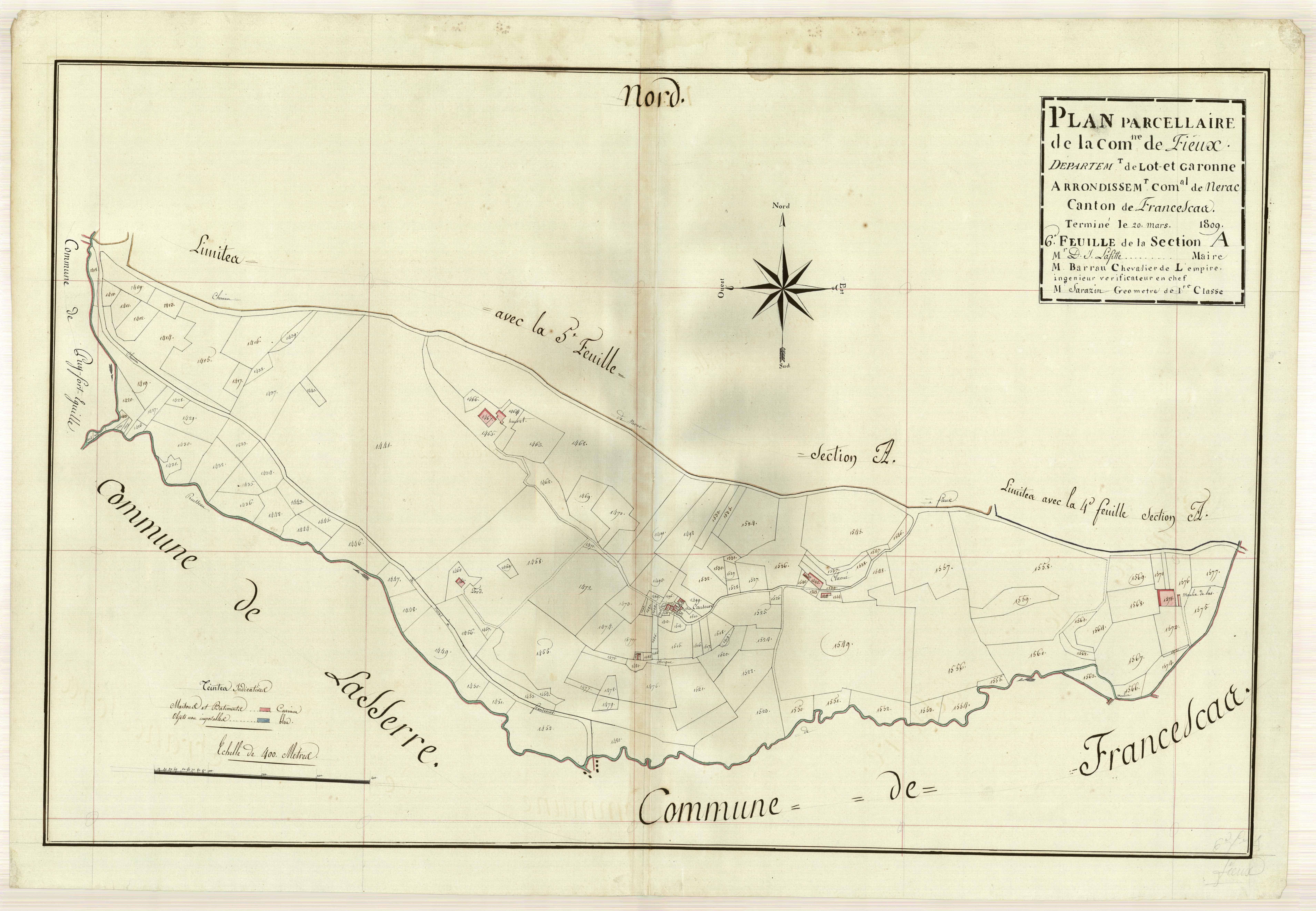 Plan primitif, atlas-A6 Coulon, Fieux