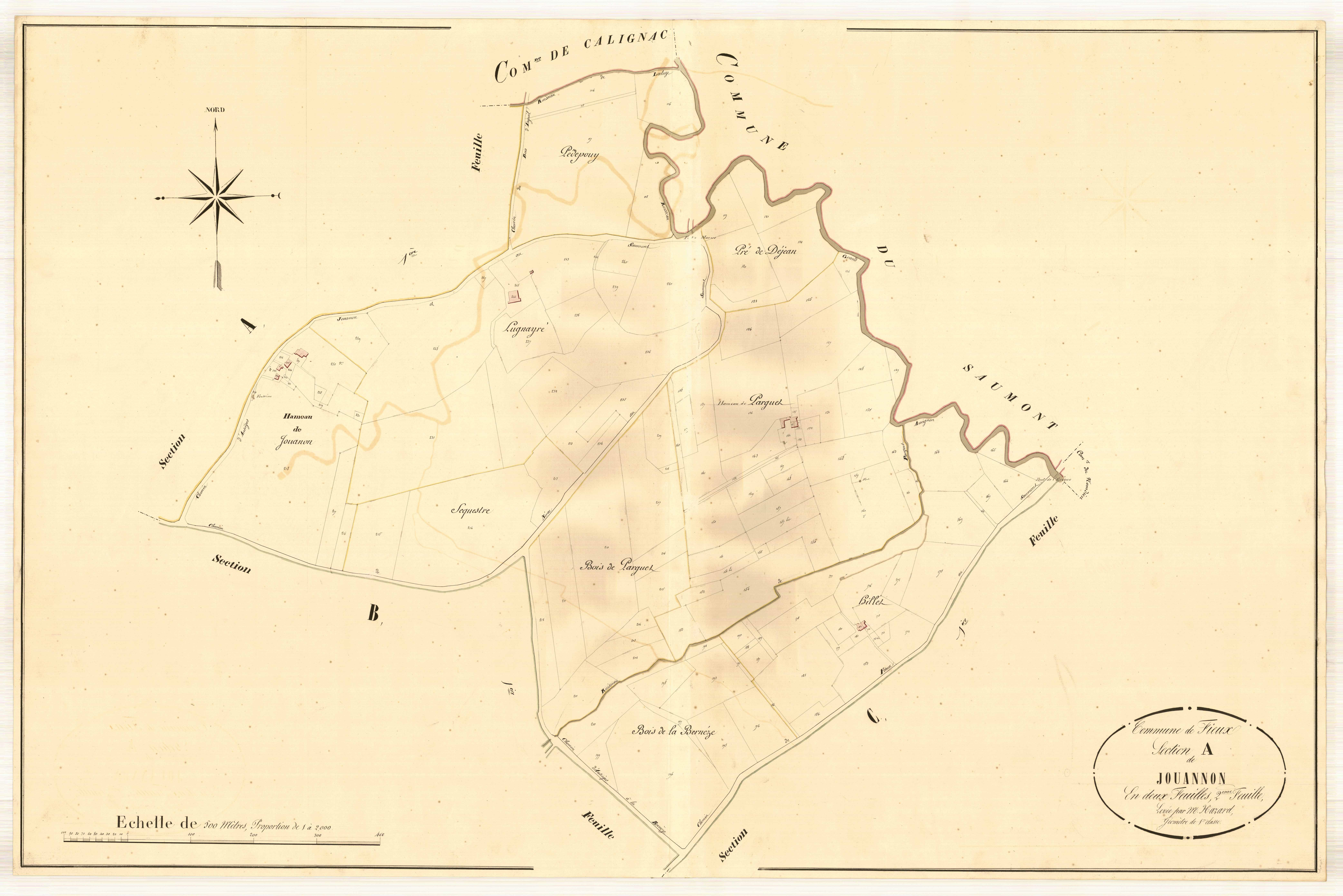 Plan napoléonien, atlas-A2 Jouannon, Fieux