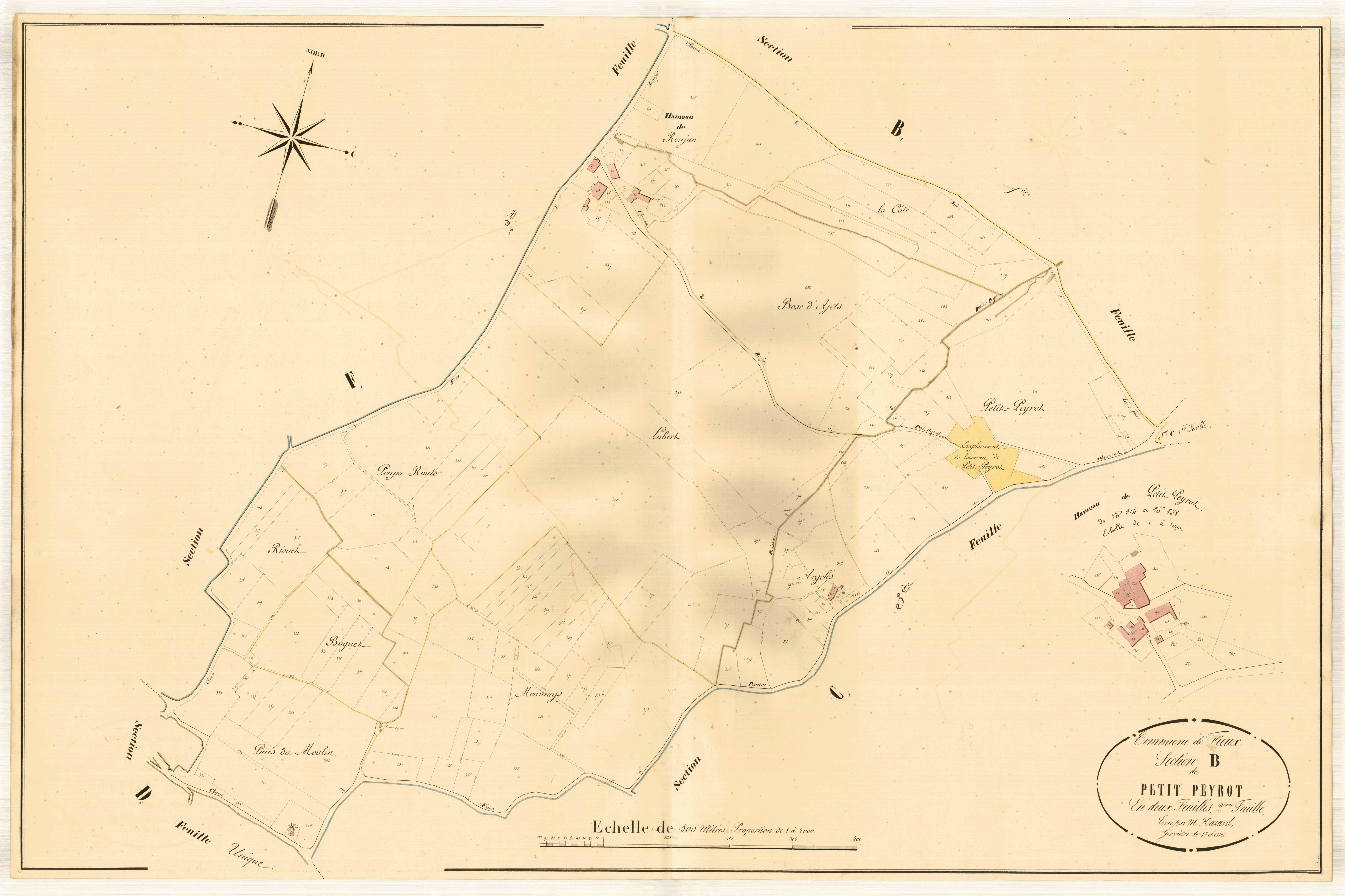 Plan napoléonien, atlas-B2 Petit-Peyrot, Fieux